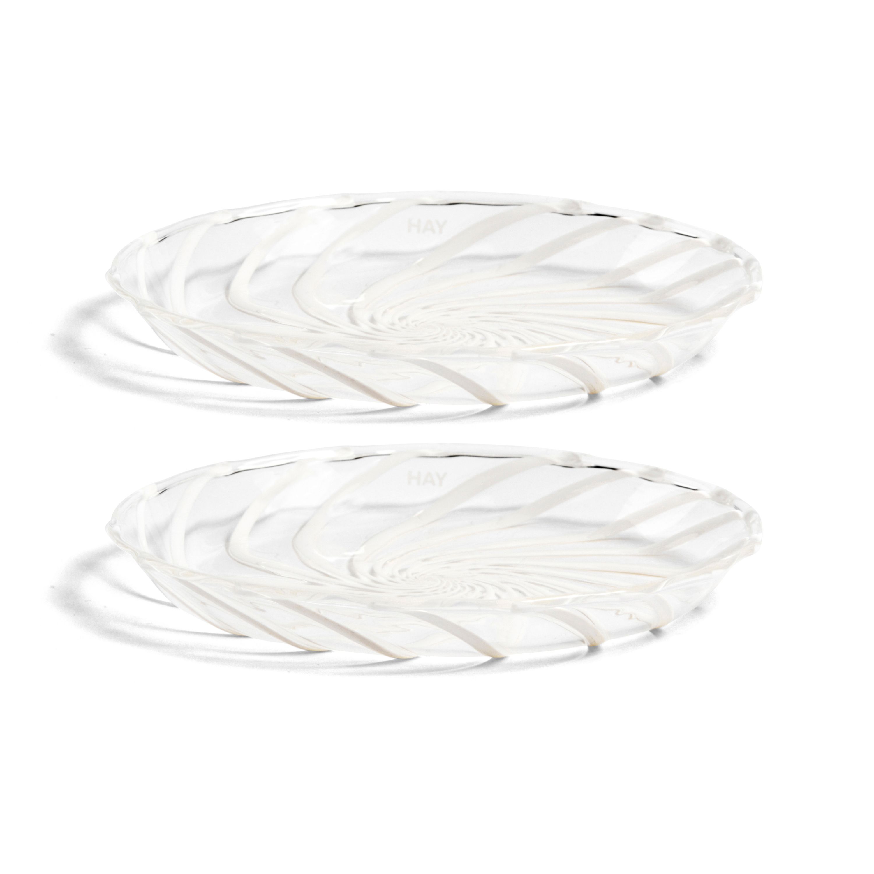 2 Platos Spin Ø11 cm.k5{font-size:18px}transparente-raya en blanco