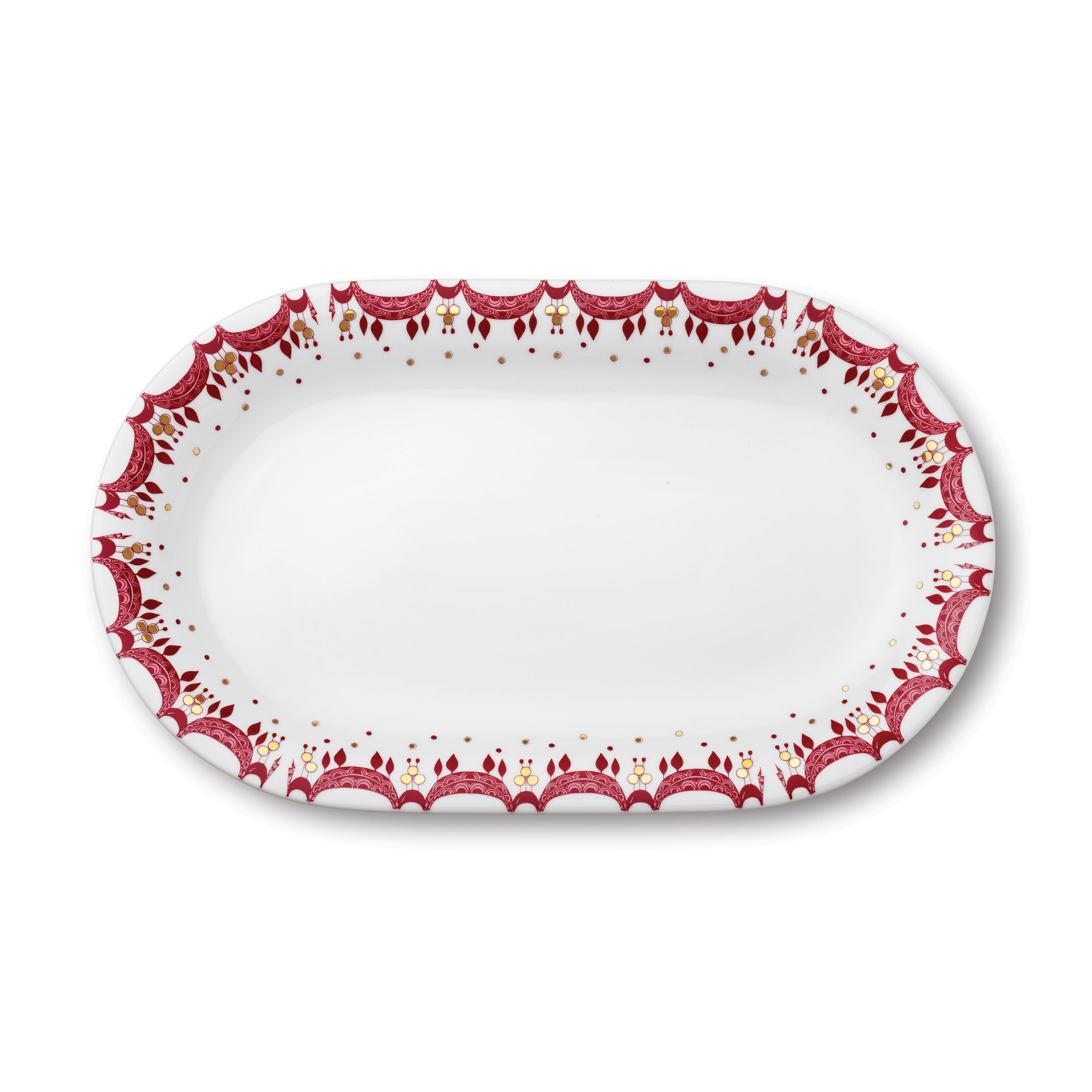 Plato para servir Guirlande rojo 39×23.5.jq{font-size:18px}rojo