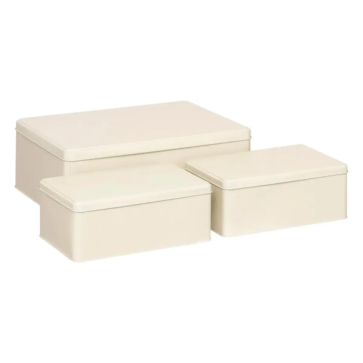Lot de 3 Boîtes de Rangement «Deskolor» 31cm Beige