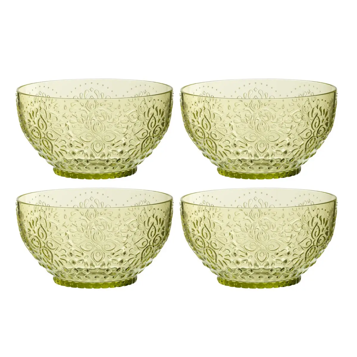 Lot de 4 Bols Réutilisables «Barbra» 94,6cl Vert