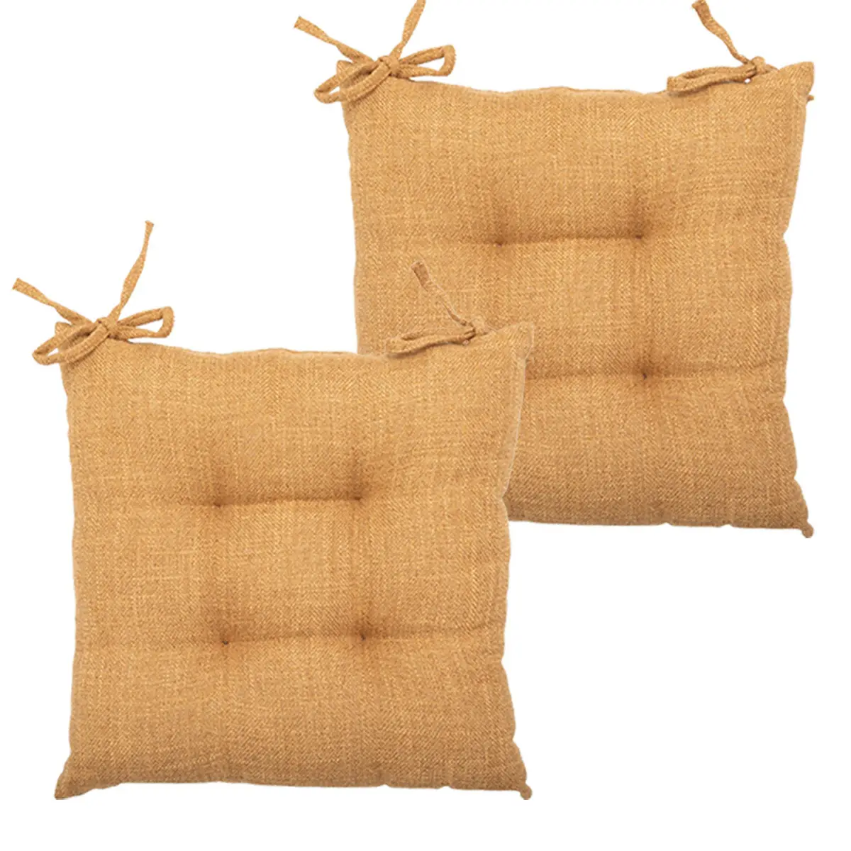 Lot de 2 Galettes de chaise tissage au fini texturé Cannelle 38 x 38 cm