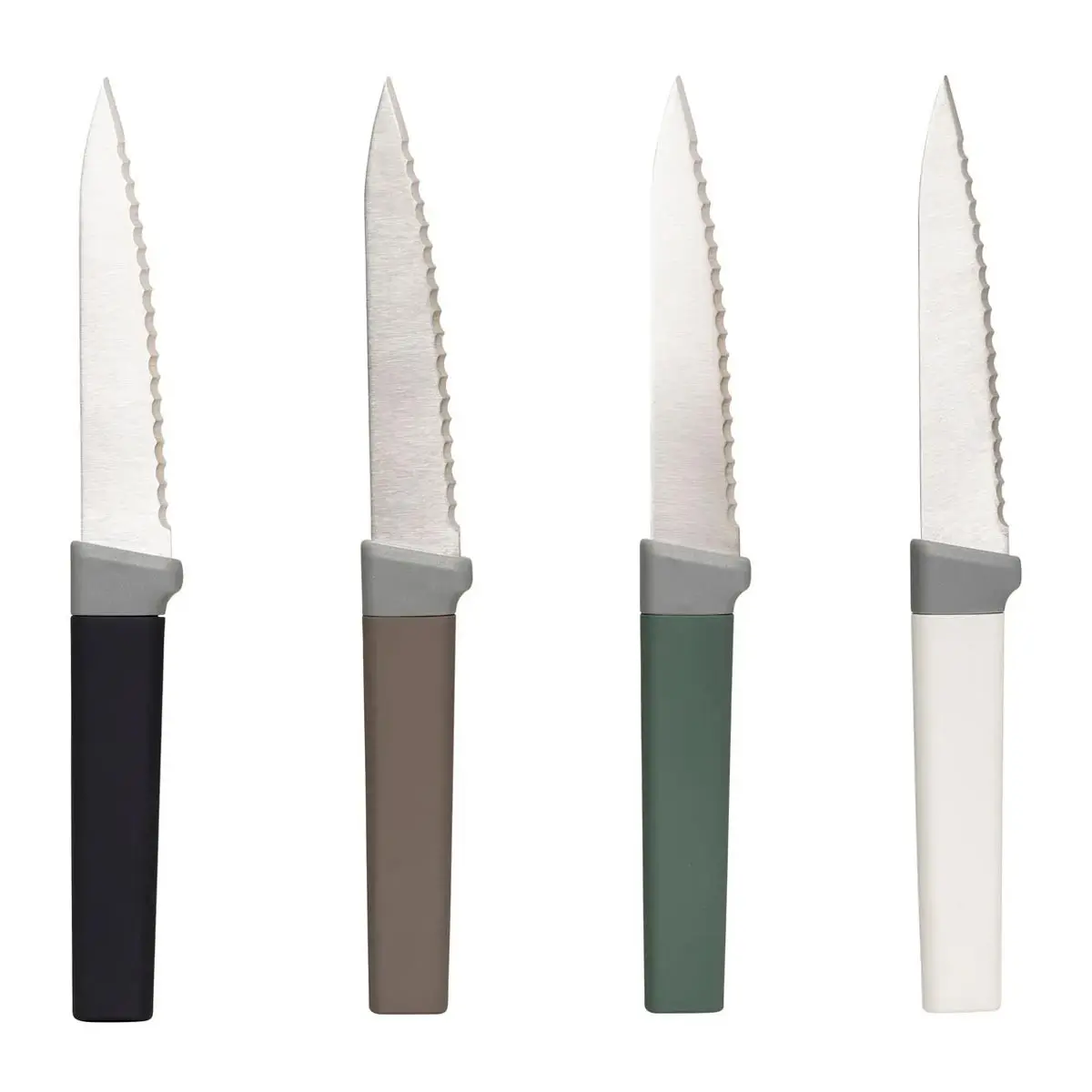 Lot de 4 Couteaux à Steak «Antidérapant» 22cm Multicolore