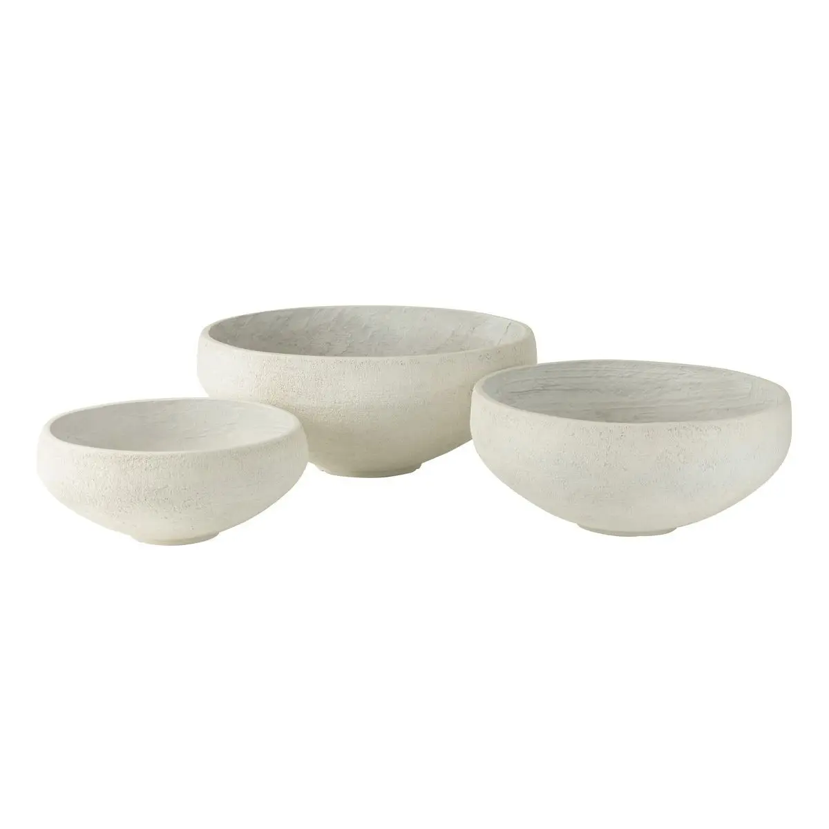 Lot de 3 Cache-Pots en Argile «Abel» 69cm Blanc