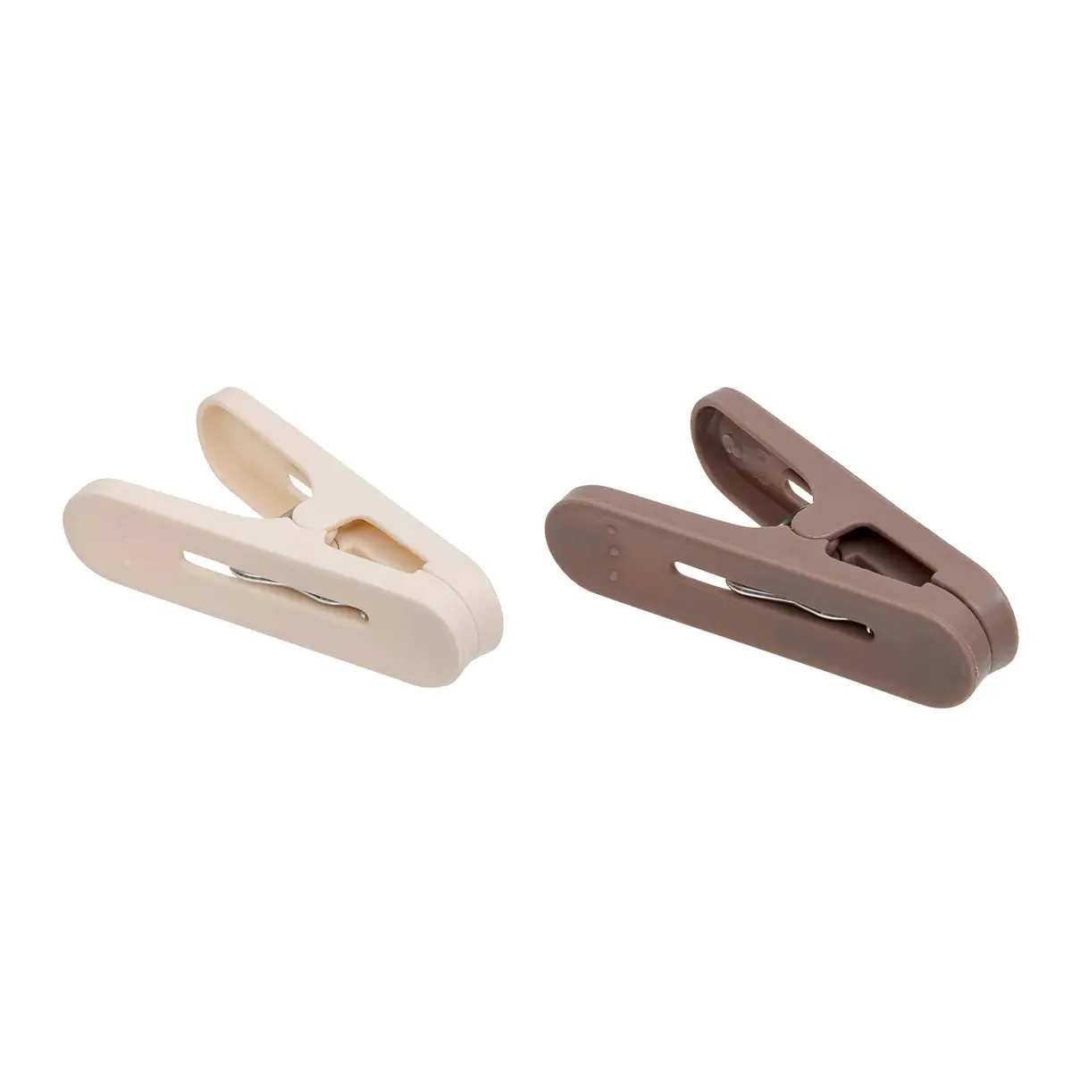 Lot de 20 Pinces à Linge «Essentialclip+» 6cm Crème & Taupe
