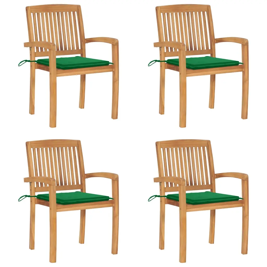 Lot de 4 Chaise bois composite Esperanza Vert 60 X 57,5 X 90 cm – P87209V