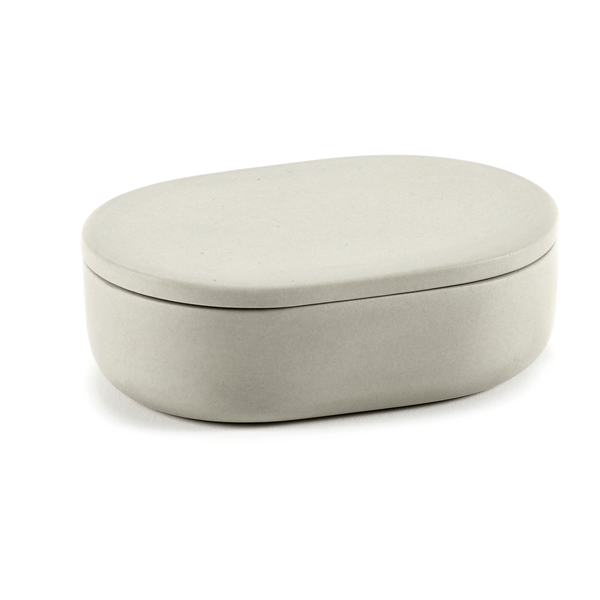 Bote de almacenaje ovalado con tapa Cose S 3,3×10,2 cm.jp{font-size:18px}Beige