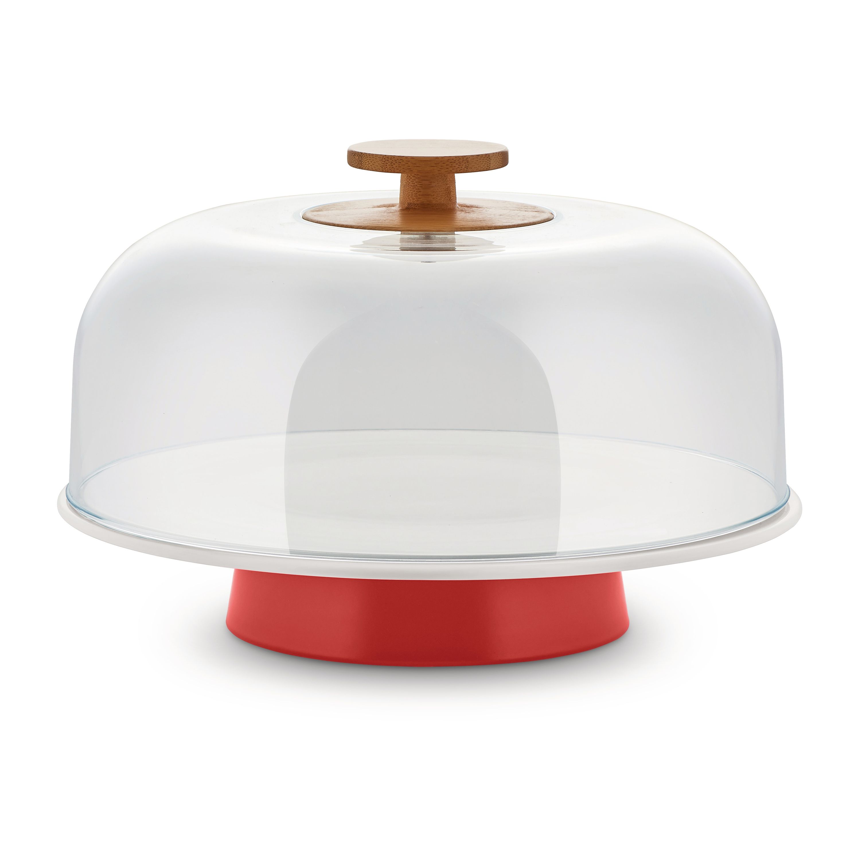 Plato de tarta con tapa vidrio Mattina.js{font-size:18px}Rojo