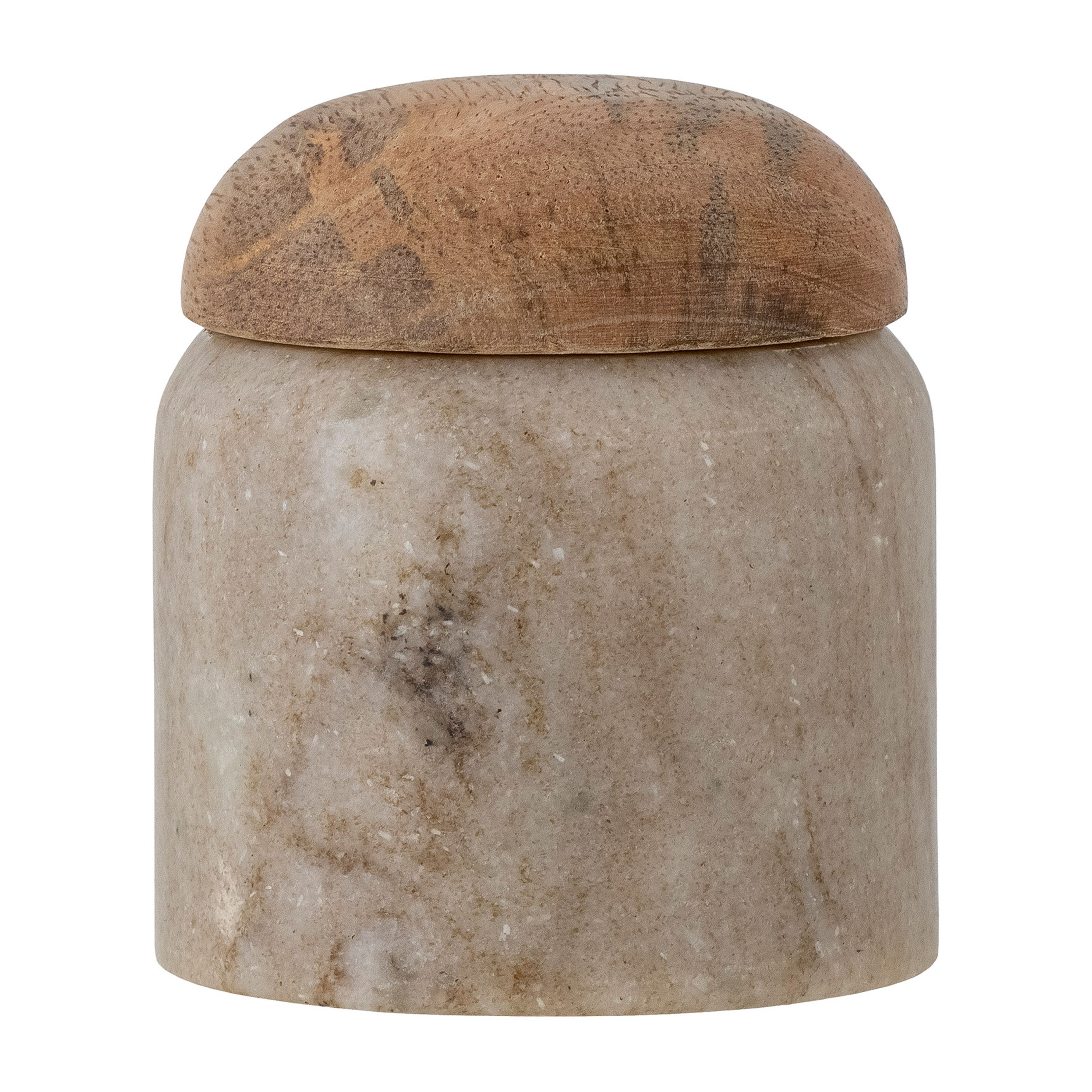 Bote con tapa Payana Ø8×8 cm.jq{font-size:18px}mármol-madera de mango