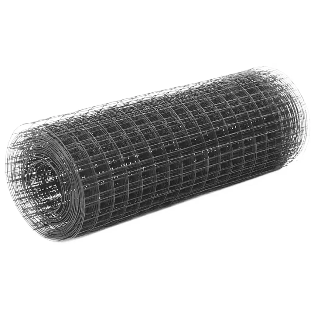 Grillage Élevage Gris Plastifié Enclos Animaux & Jardin 10×0,5m 19mm