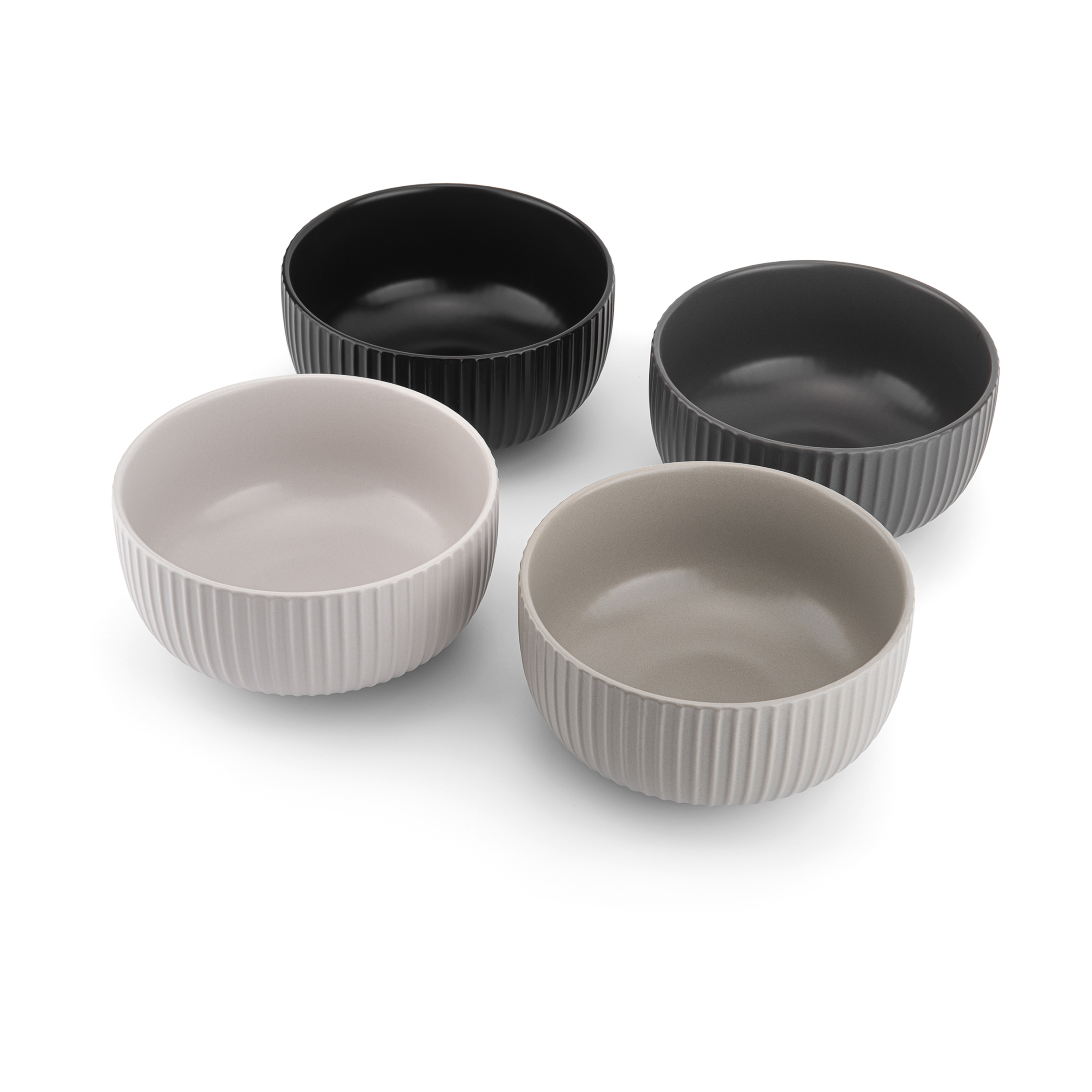 4 Cuencos Duga flinga 70 cl.k2{font-size:18px}Blanco, gris arena, antracito, negro