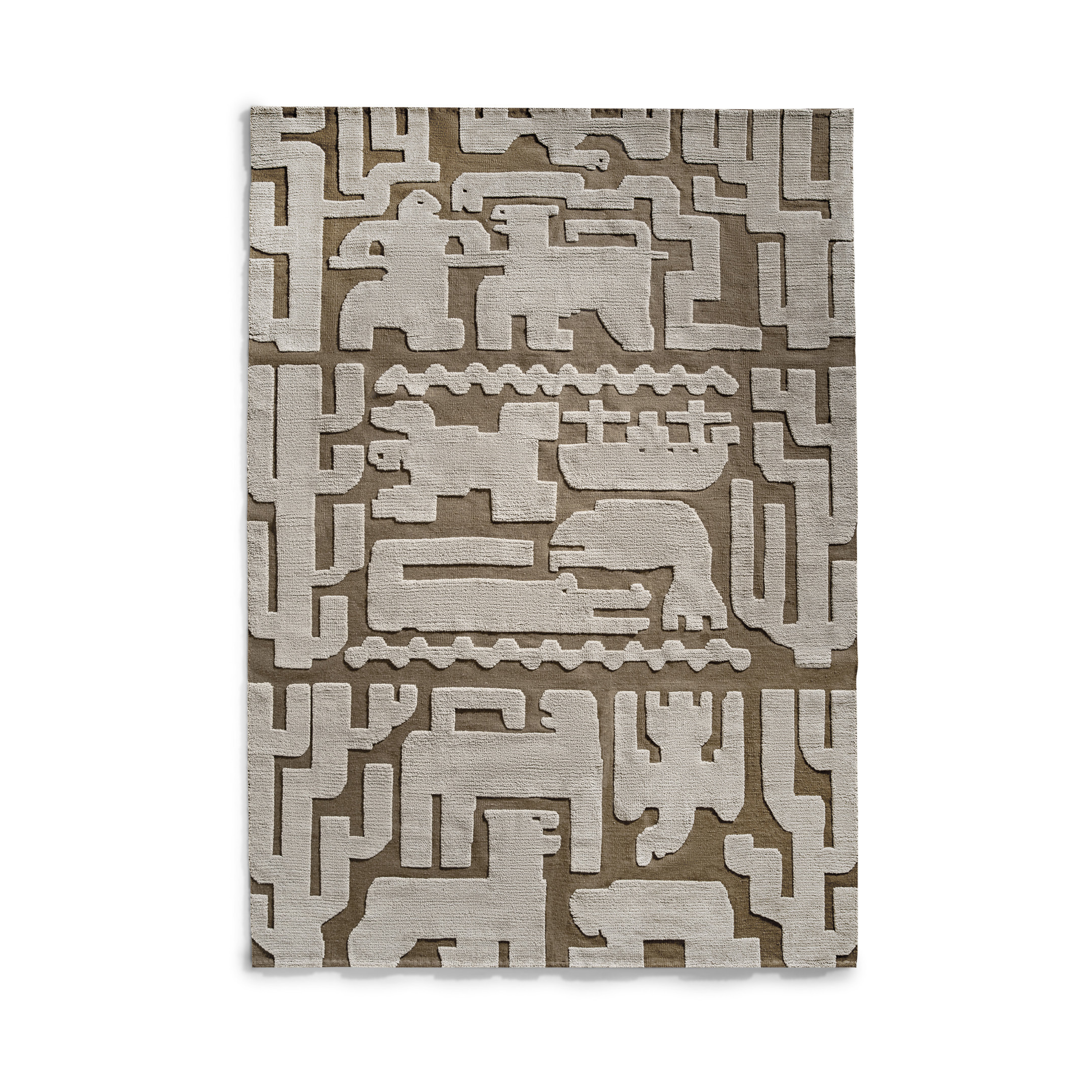 Stig Lindberg alfombra de lana Gunnel.jp{font-size:18px}Walnut brown, 180×270 cm