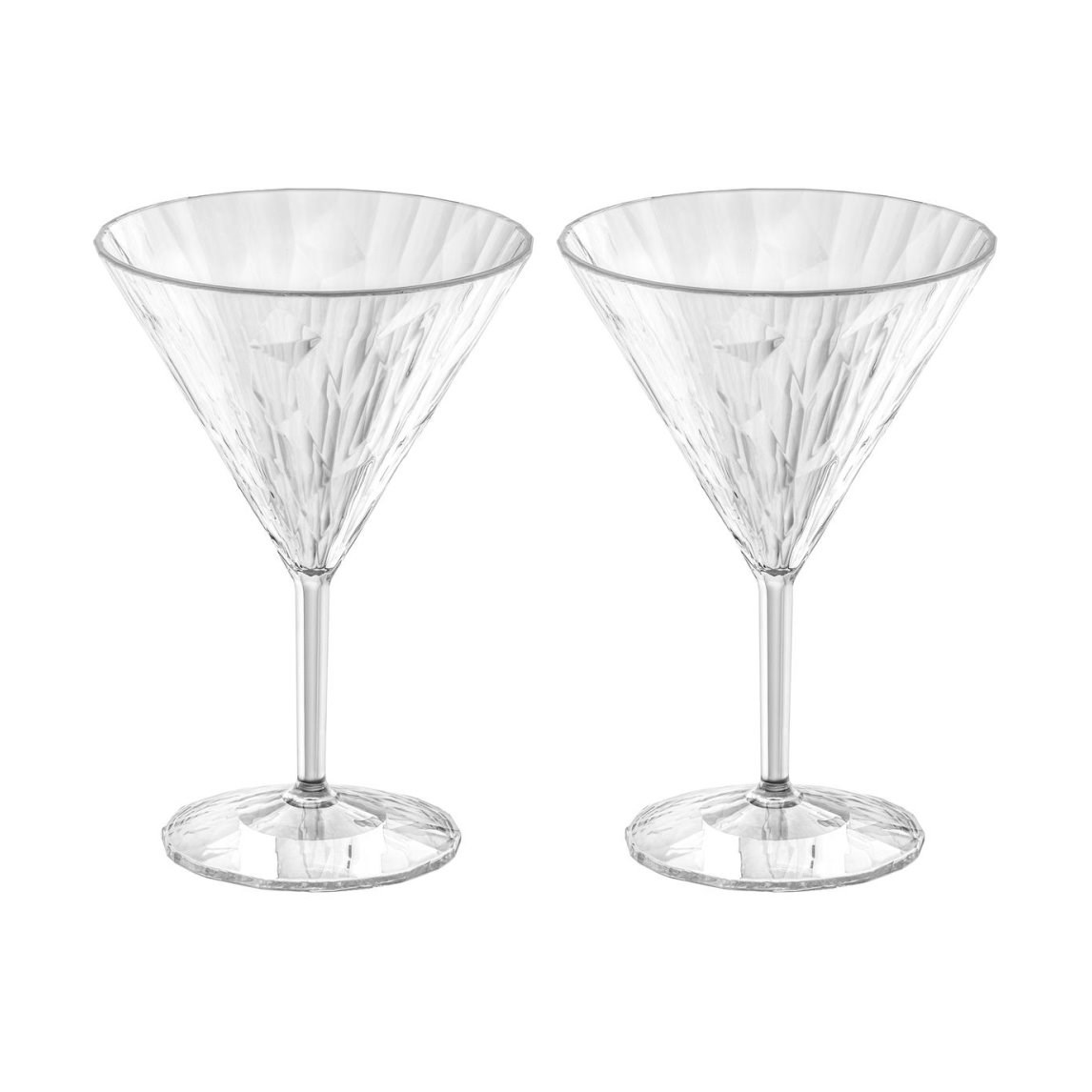 2 Copas de martini Club No. 12 plástico 25 cl.iy{font-size:18px}Cristal transparente