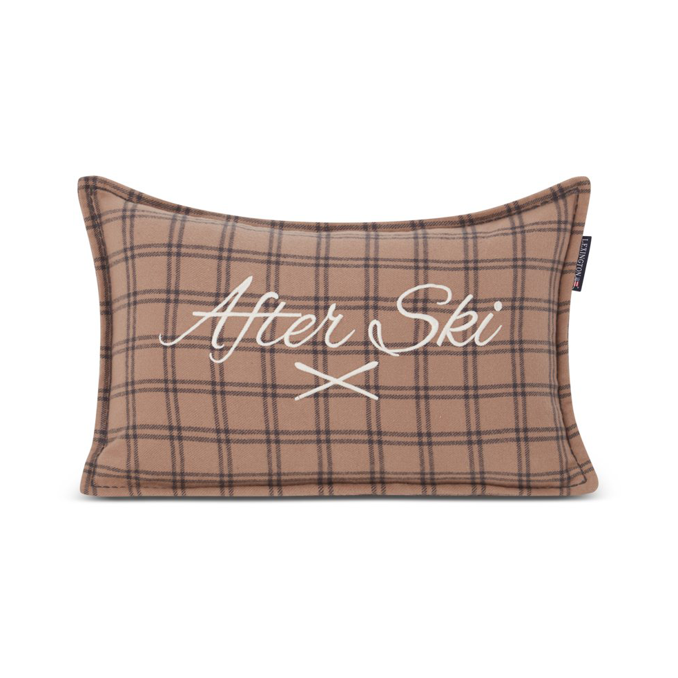 Cojín After Ski Checked Cotton Flannel 30×50 cm.jr{font-size:18px}Beige-dark gray