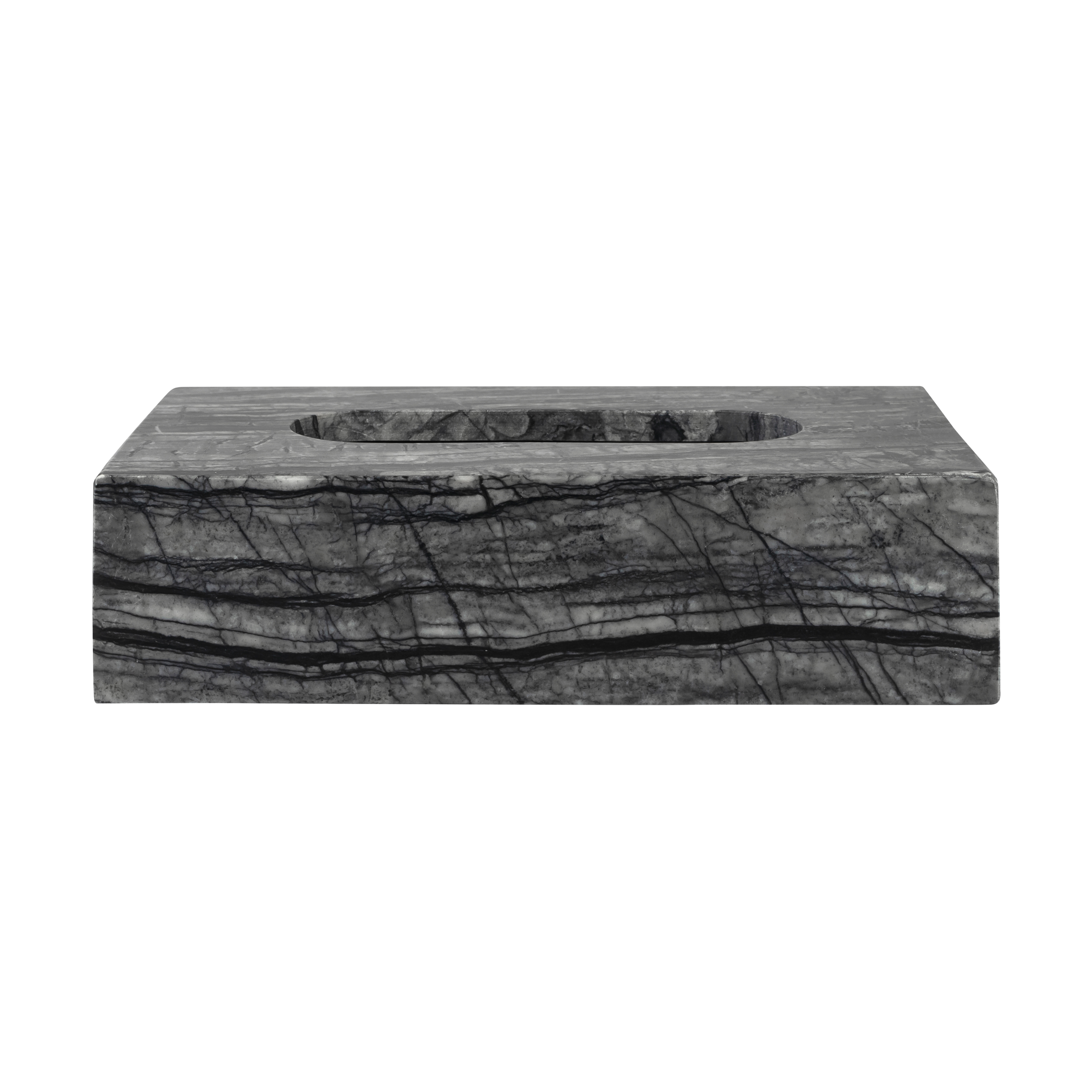 Caja de pañuelos Marble 14×25,5 cm.jp{font-size:18px}Negro-gris