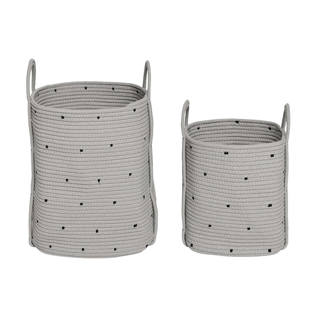 Set de 2 cestas de almacenamiento Dot.jp{font-size:18px}Clay