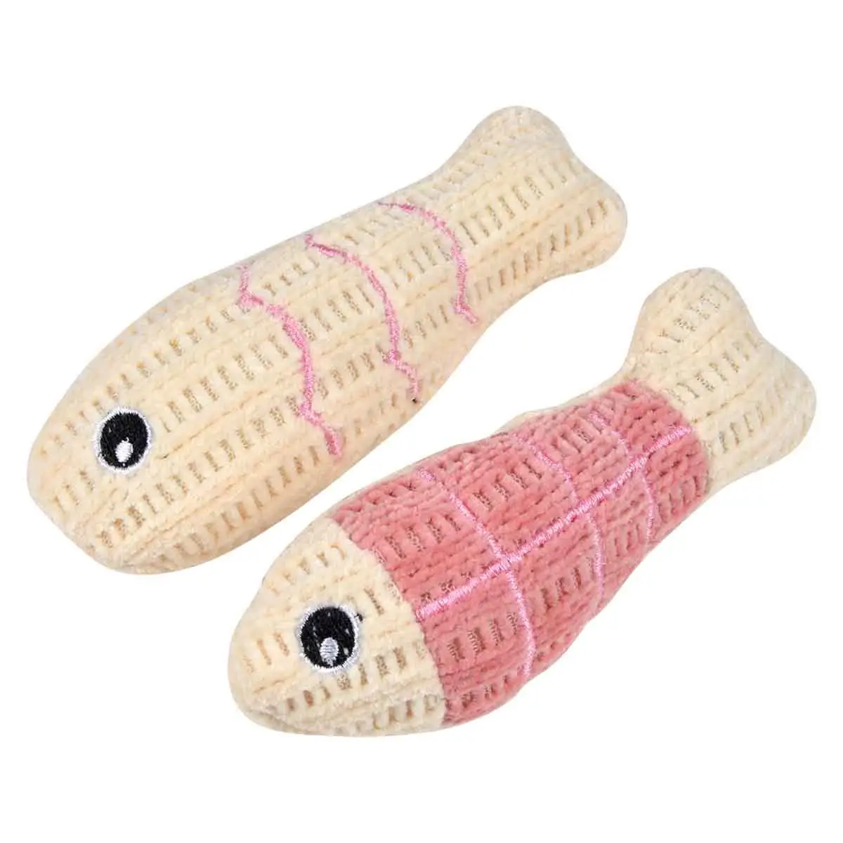 Lot de 2 Jouets Poisson pour Chat «Boho Cat» 12cm Bois de Rose