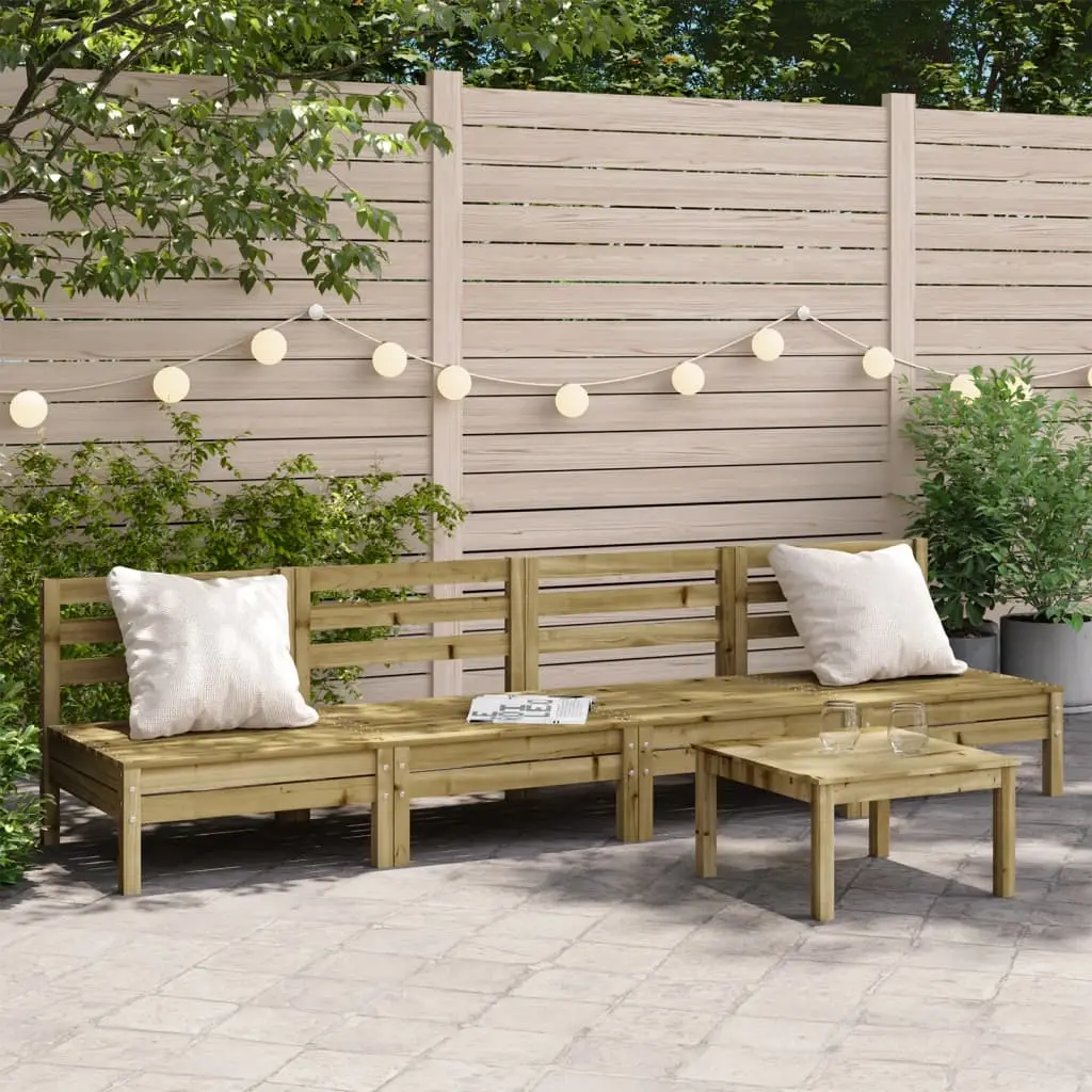 Lot de 4 banc de jardin naturel impregné 64 X 64 cm – Prolenta Premium