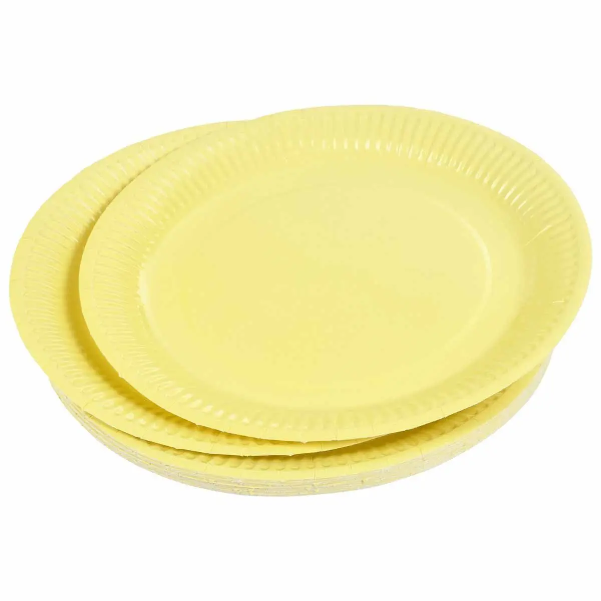 Lot de 20 Assiettes en Carton «Vitamine» 23cm Jaune