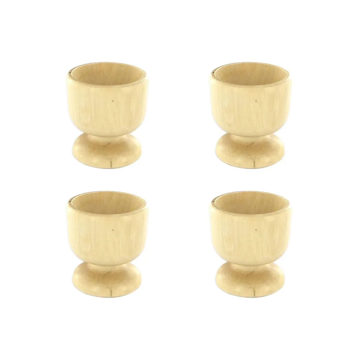 Lot de 4 coquetiers designs en bois Fackelmann Wood Edition