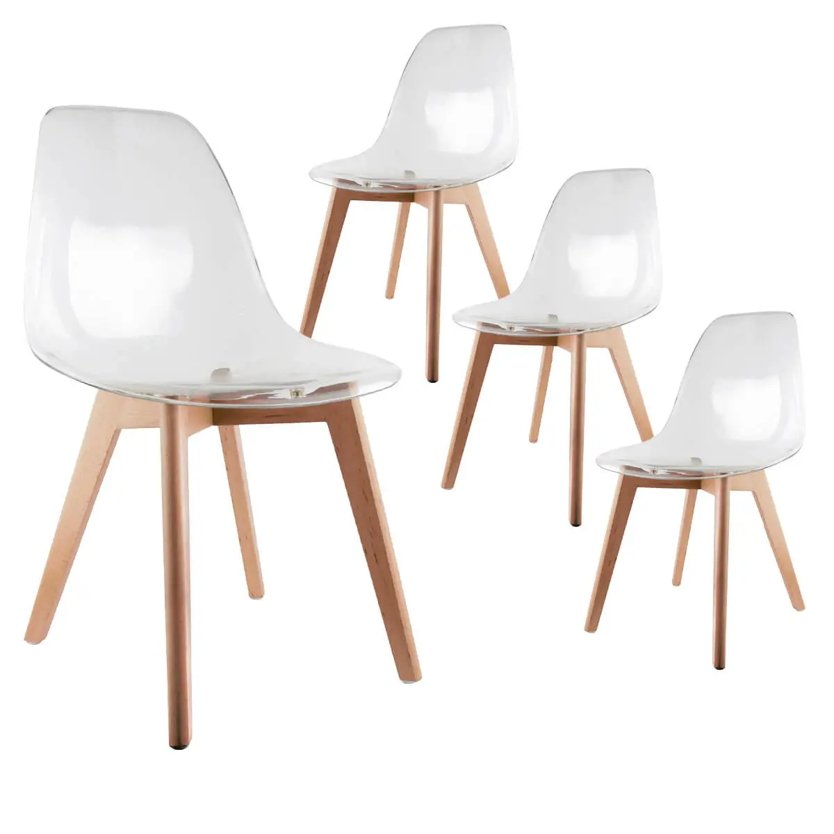 Lot de 4 Chaises Transparentes – OKOA