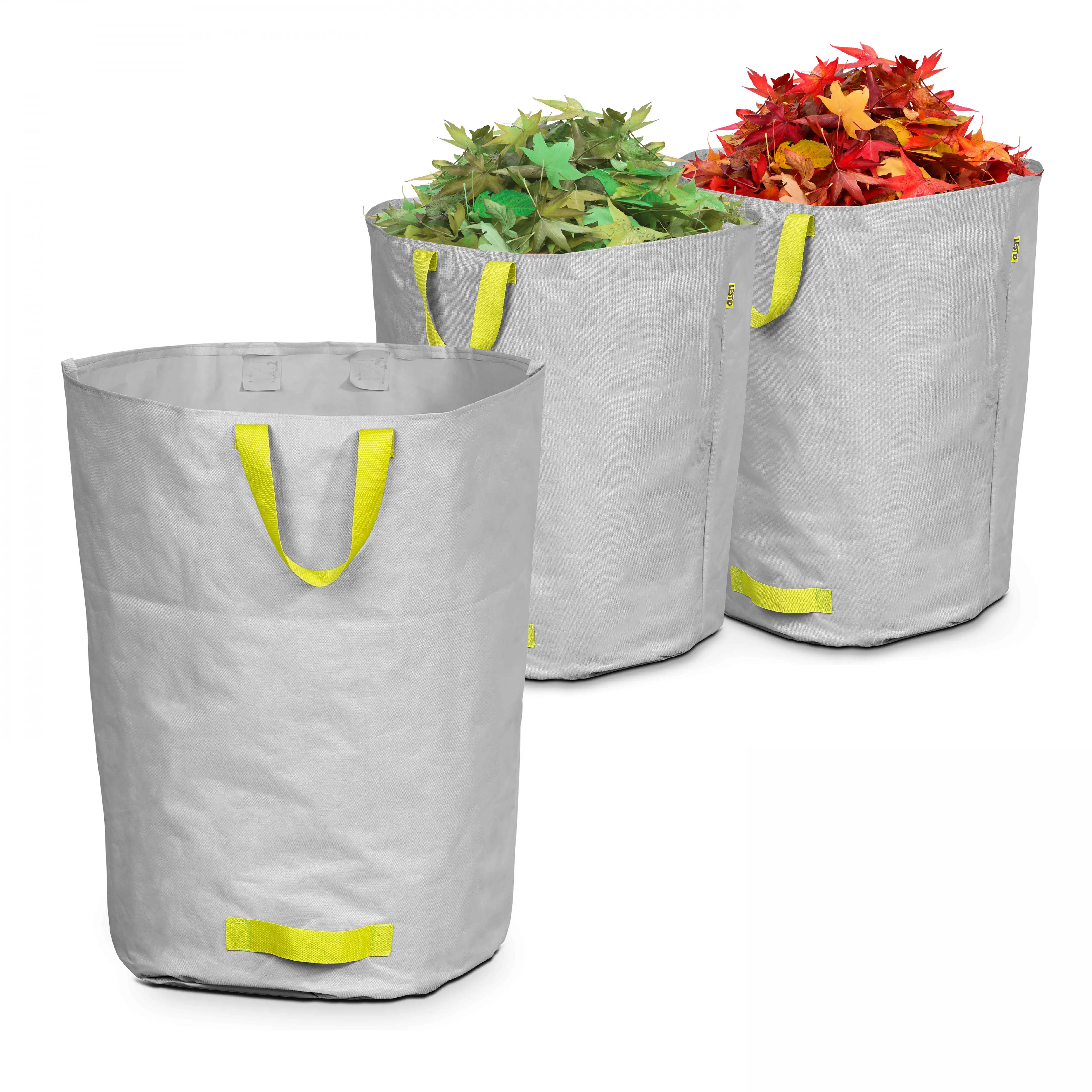 Lot de 3 sacs à déchets de jardin 100l polyester gris Lesto – Oviala