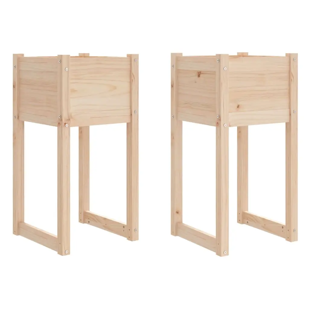 Lot de 2 Jardinières – Bacs à fleurs – Pots de fleurs 40x40x81 cm Bois massif de pin