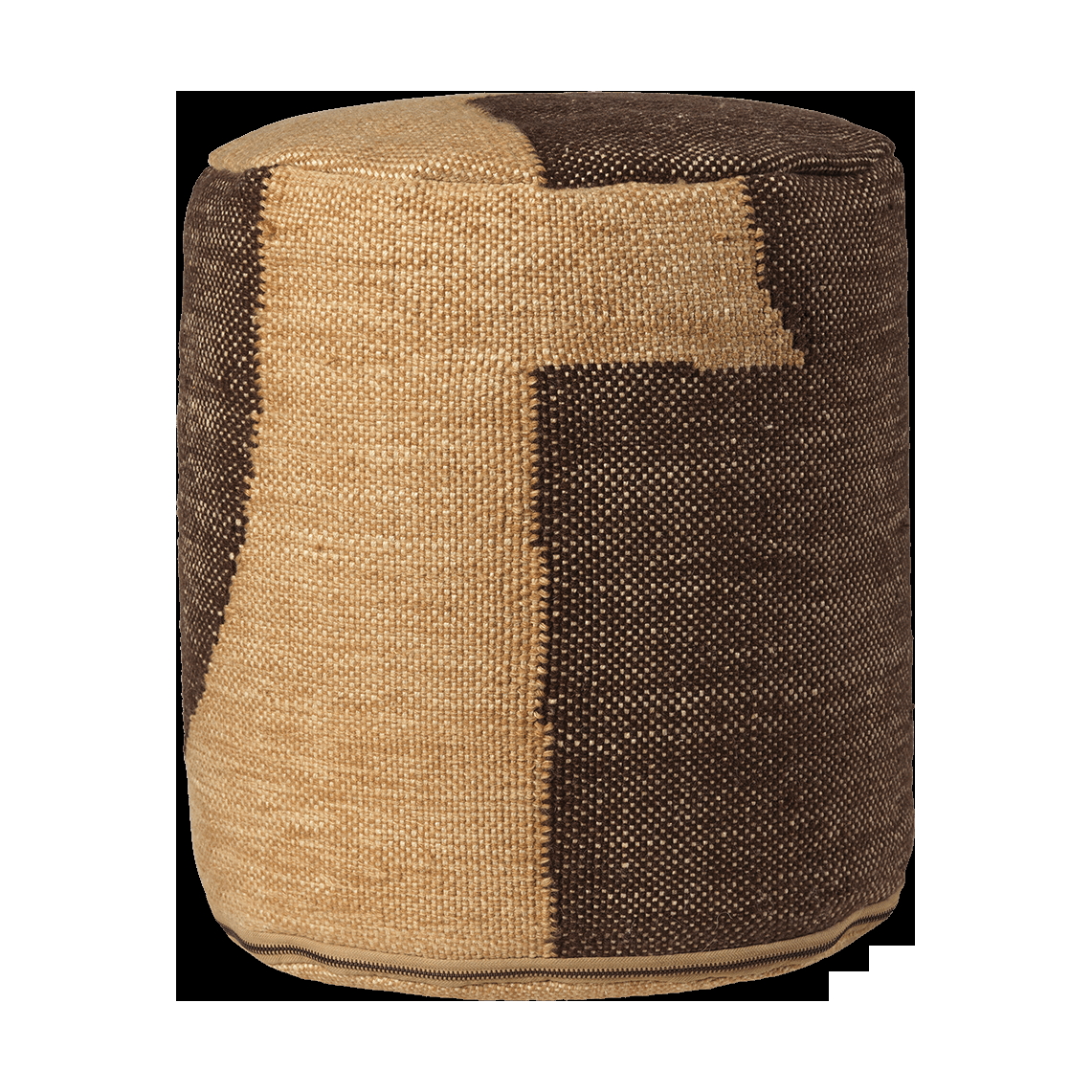 Asiento puf Forene cylinder pouf Ø38×42 cm.jp{font-size:18px}Tan-Chocolate