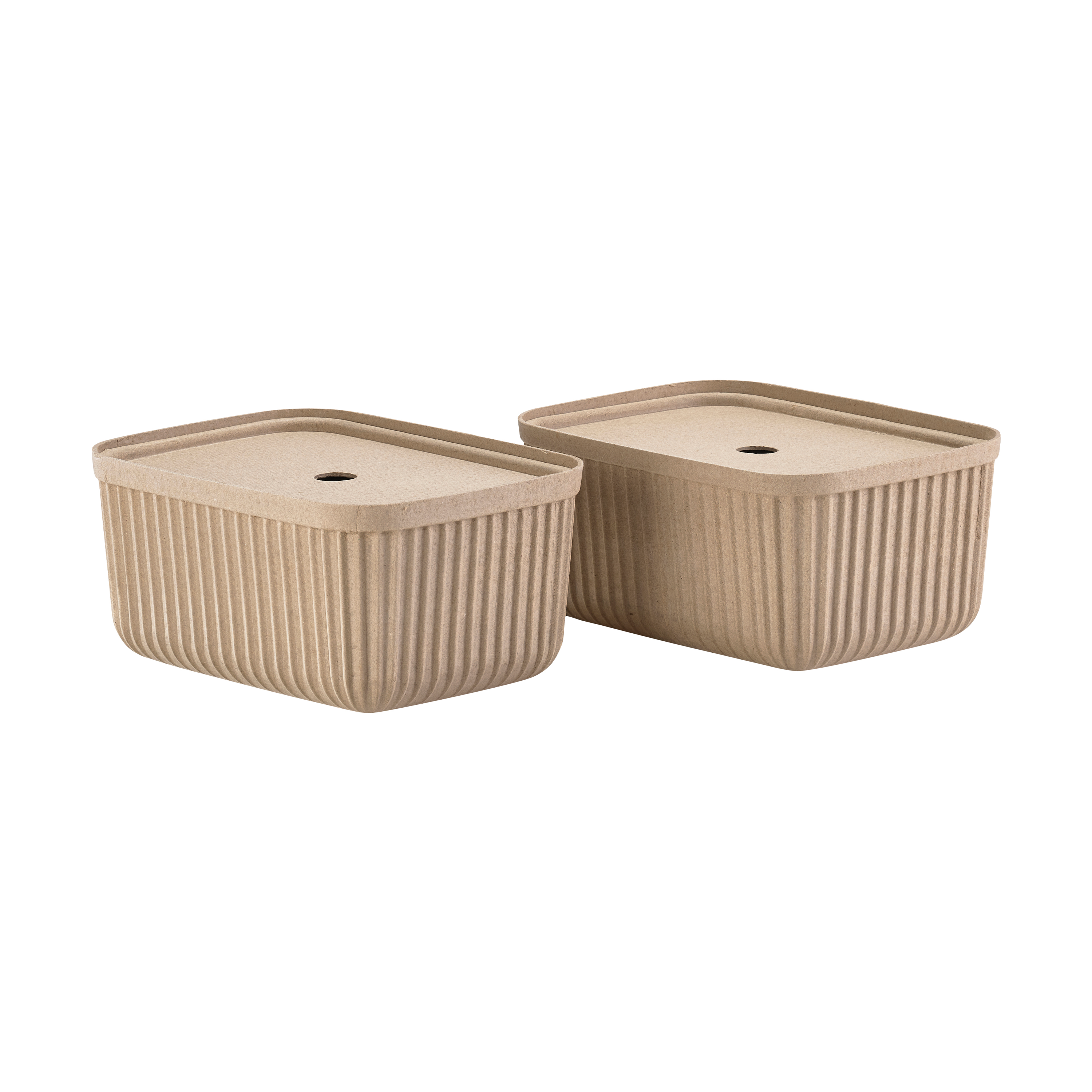 4 Cajas de almacenamiento Pulp 23×32 cm.k4{font-size:18px}Natural Brown