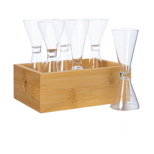 Vasos de chupito 4cl en caja de bambú Nature, 6-pack.jt{font-size:18px}Bambú-claro