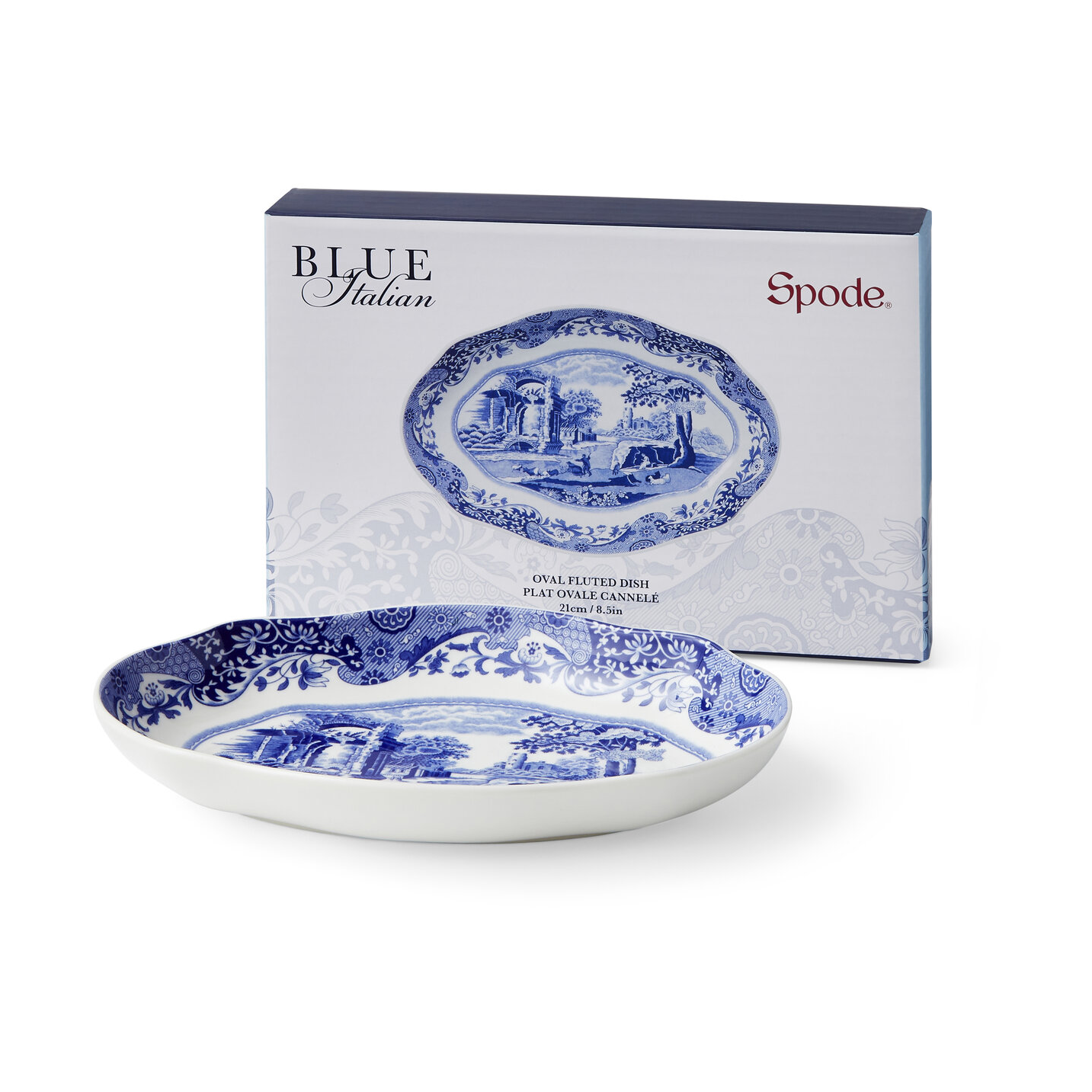 Plato ovalado Blue Italian 14×21 cm.iy{font-size:18px}Azul-blanco