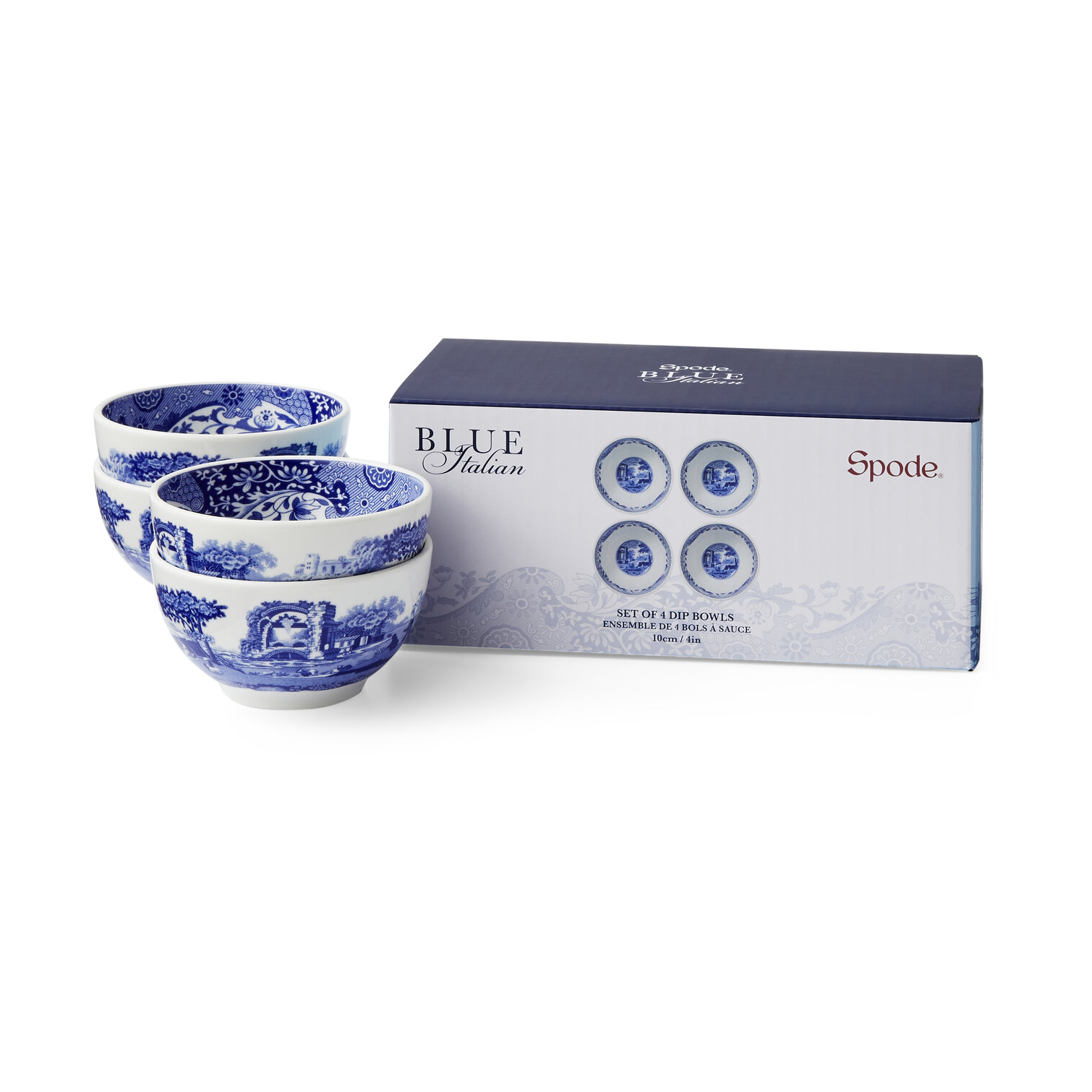 4 Boles Blue Italian Ø10 cm.iy{font-size:18px}Azul-blanco