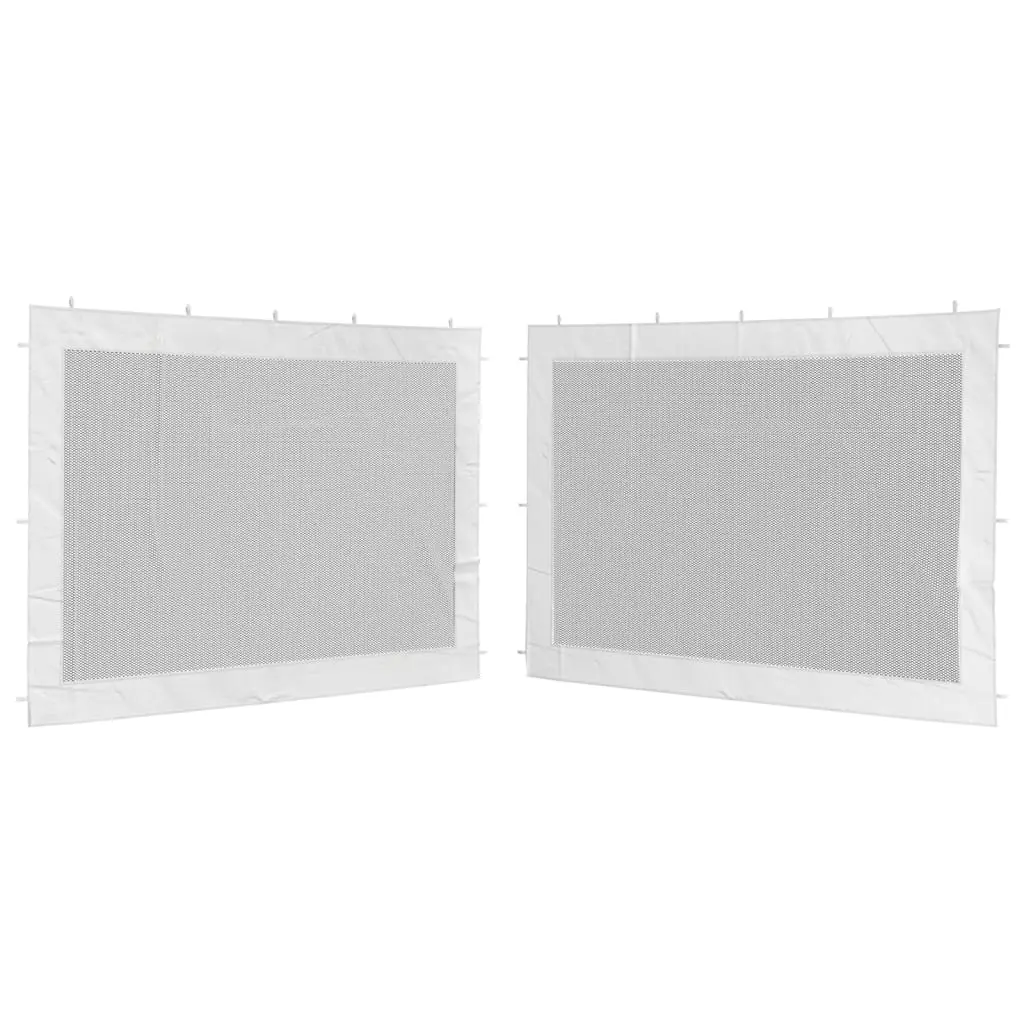 Lot de 2 Parois de tente de réception – Accessoire Tonnelle – Accessoire Barnum Maille Blanc et noir – MEUBLE PRO