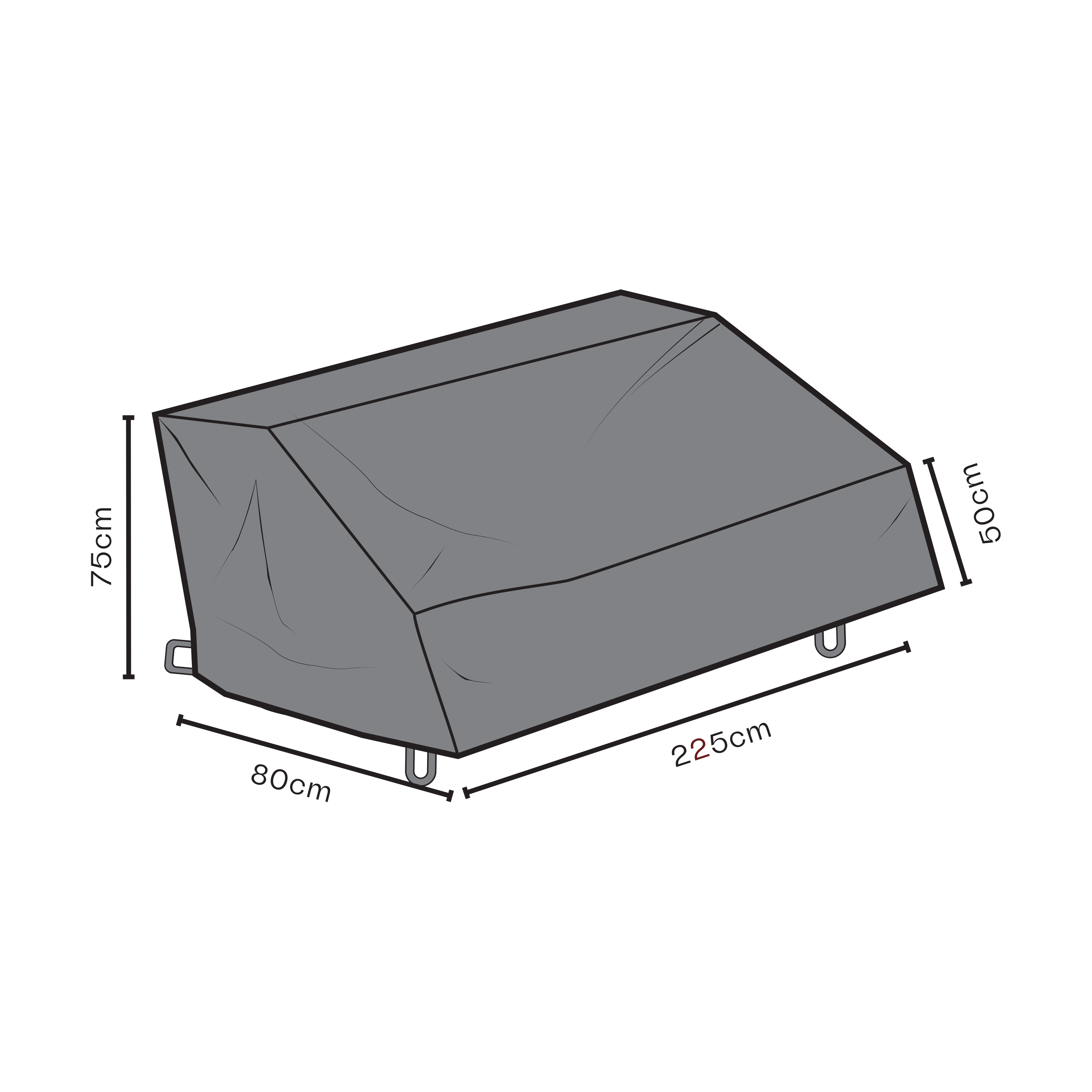 Funda protectora para Brafab sofá.iy{font-size:18px}Negro 80 cm