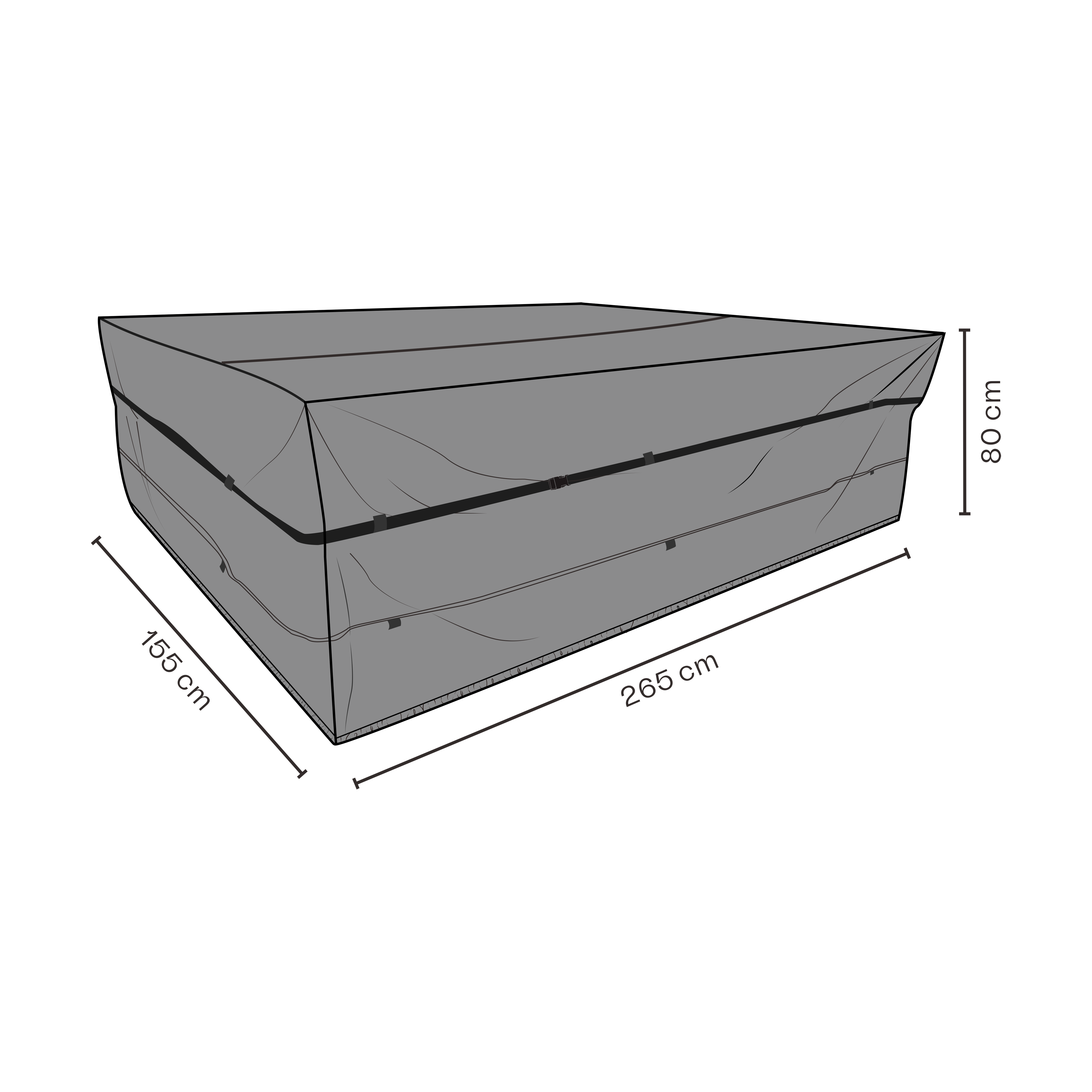 Funda protectora para Brafab conjunto de mesa y sillas.iy{font-size:18px}Negro 265×155 cm