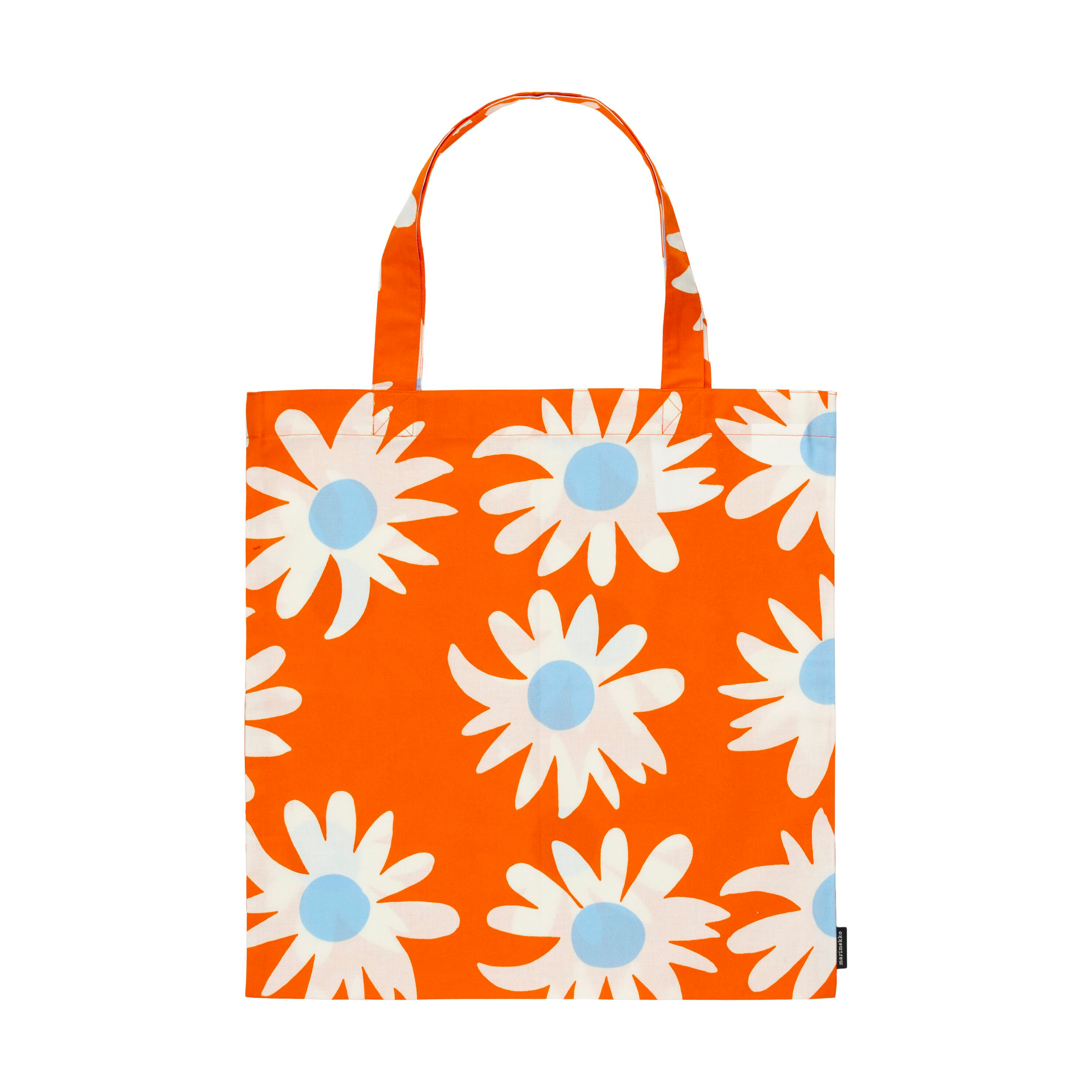 Bolsa Rakastaa ei rakasta 44×43 cm.j3{font-size:18px}Orange-Off-white-light blue