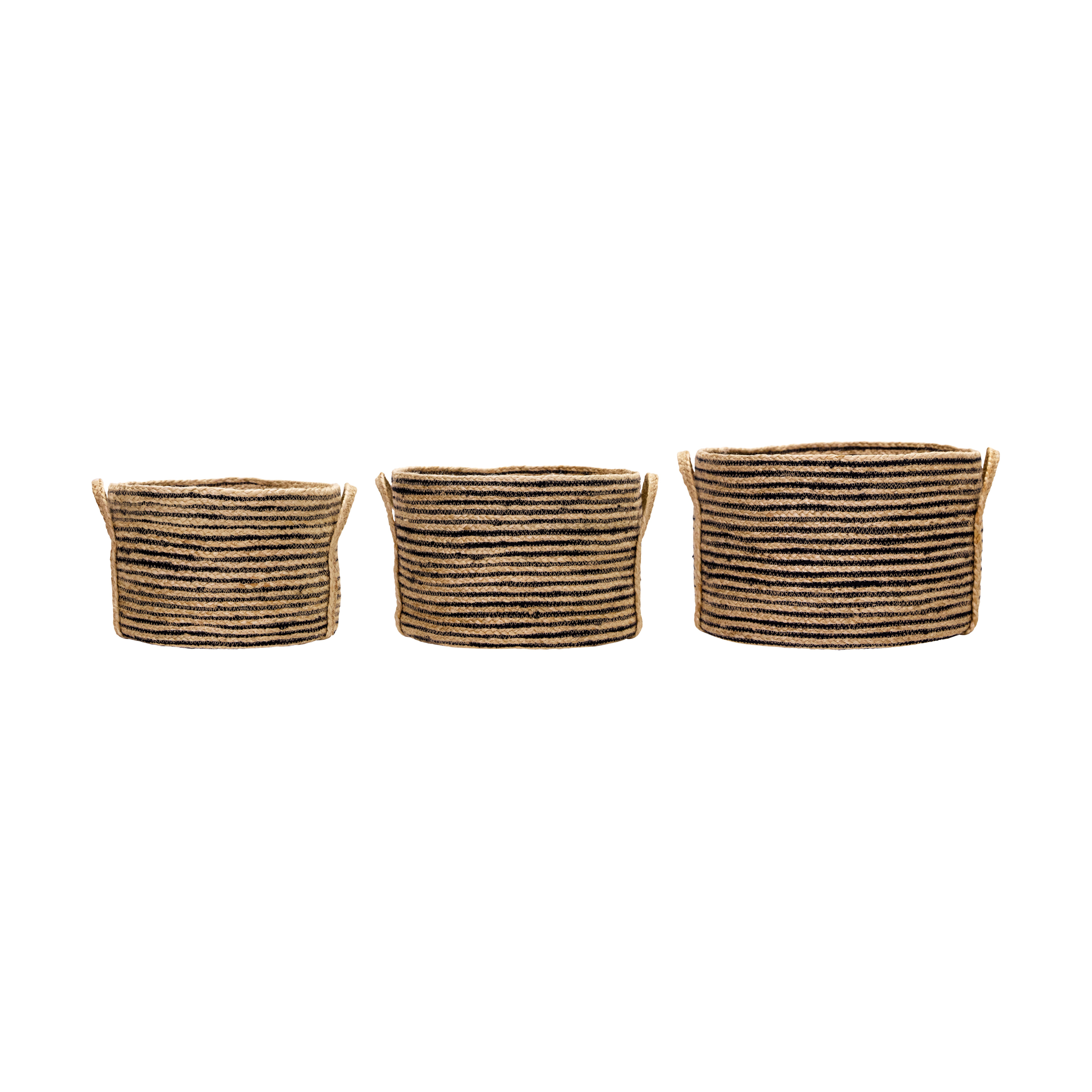 Set de 3 cestas bajas de almacenamiento Dungi .jp{font-size:18px}Negro-natural
