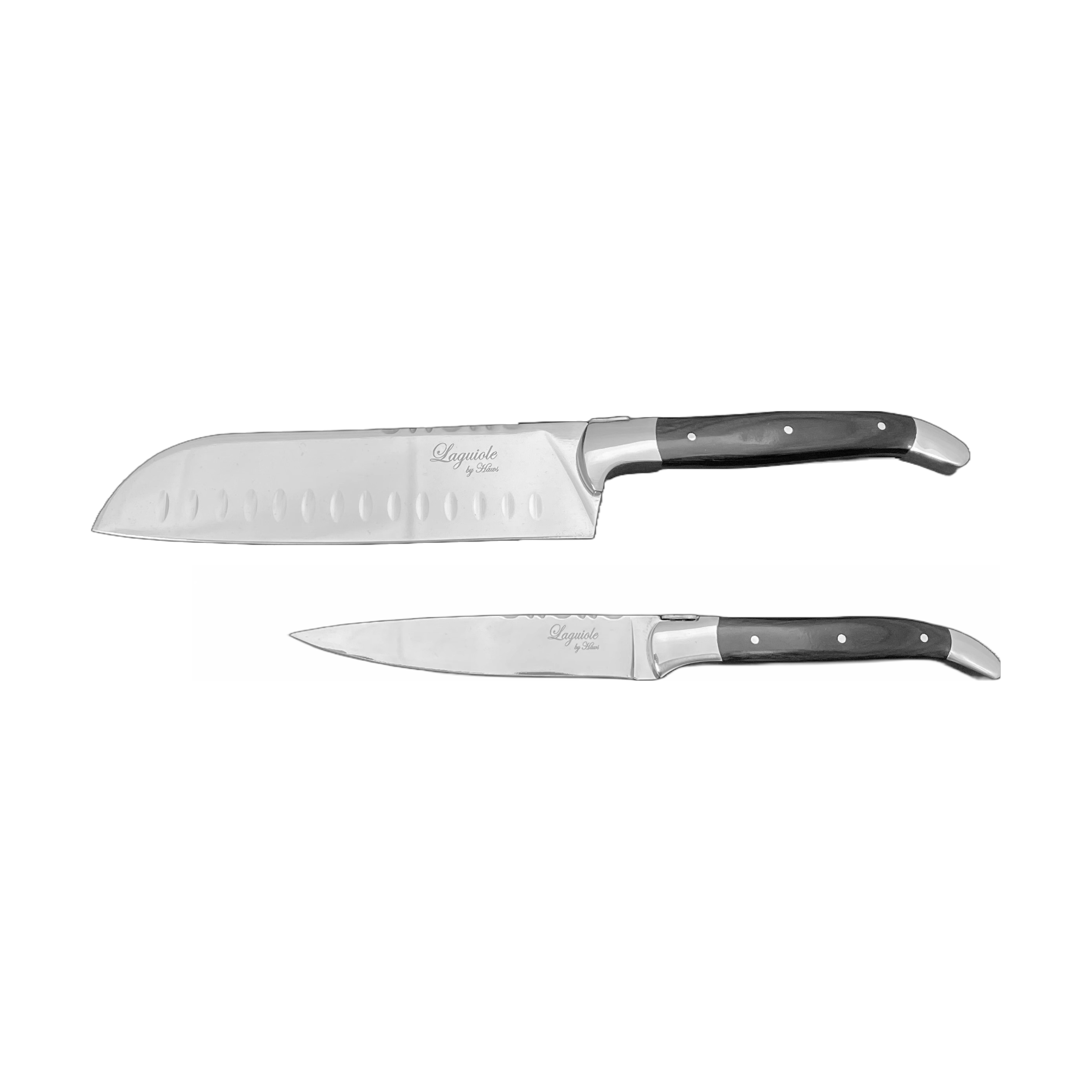 Cuchillos de chef Laguiole By Hâws, 2 piezas.ju{font-size:18px}Madera negra