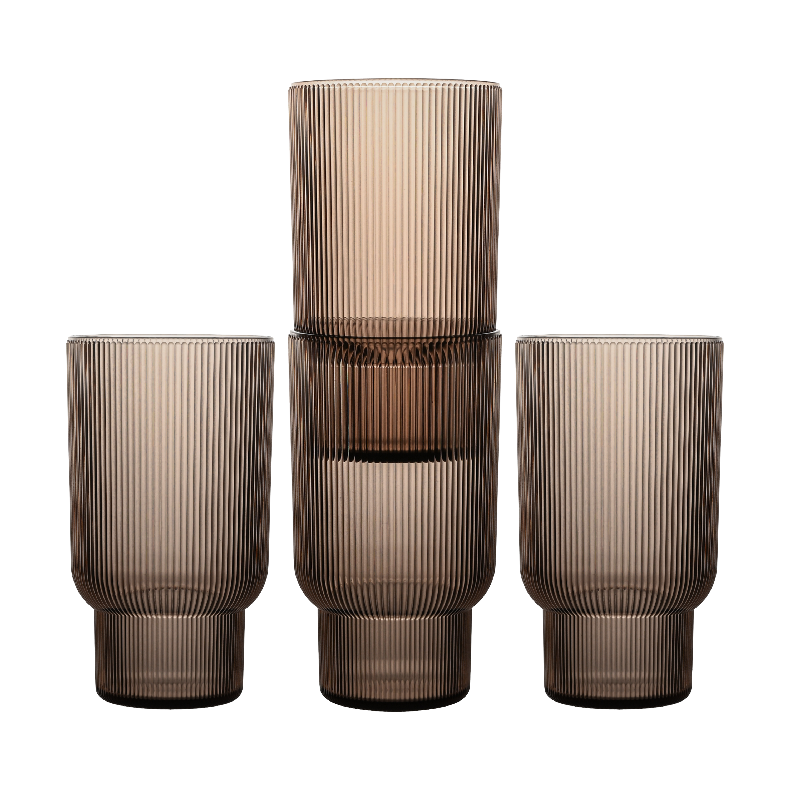 Vasos para bebida Billi 43 cl, pack de 4.jt{font-size:18px}Marrón