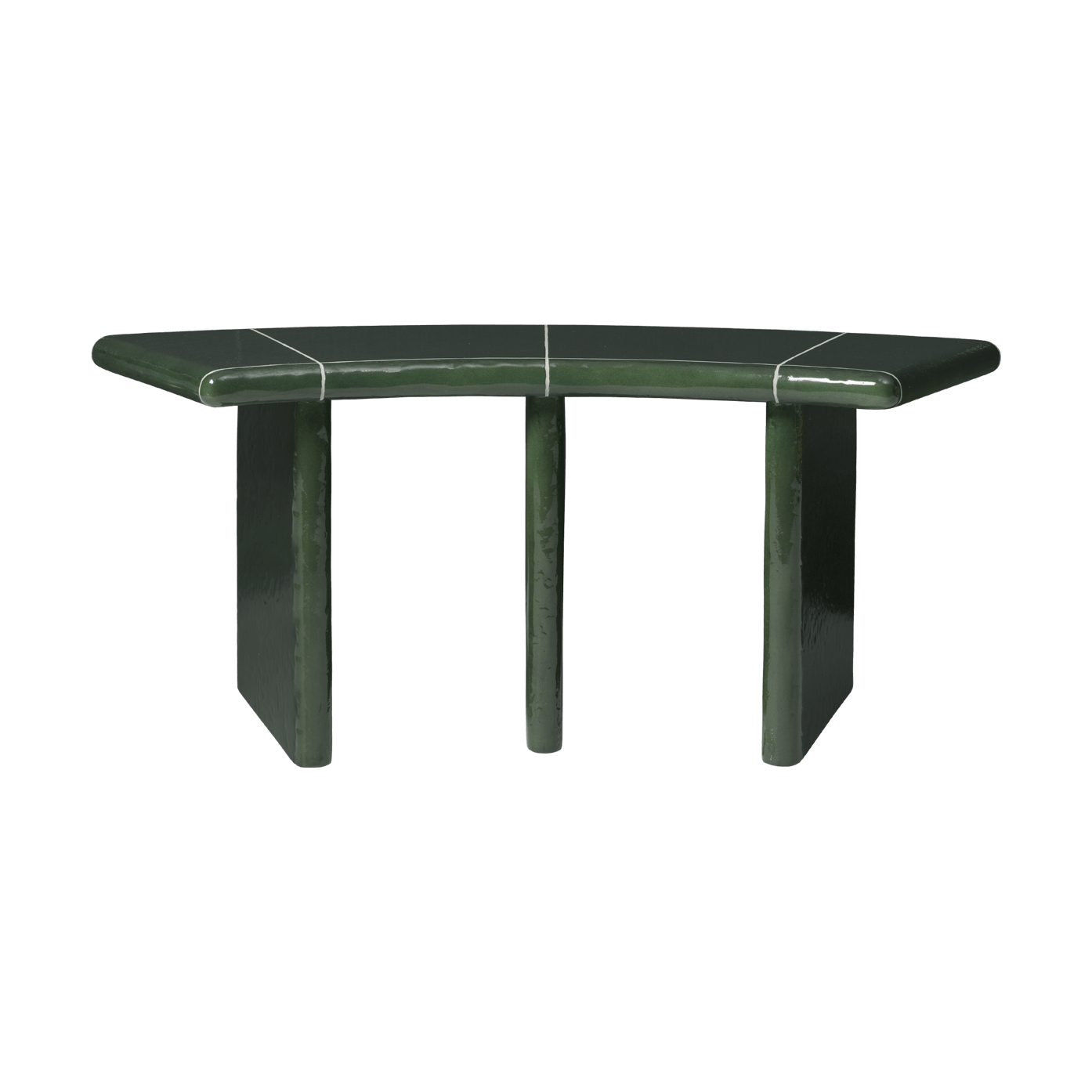 Banco Deya curved.jr{font-size:18px}Dark green, 110x40x45,5 cm