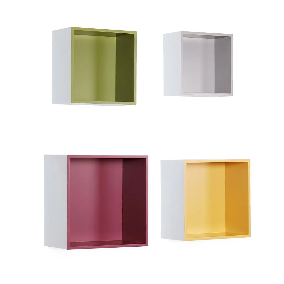 Lot de 4 Étagères Murales «Quadro» 29cm Multicolore