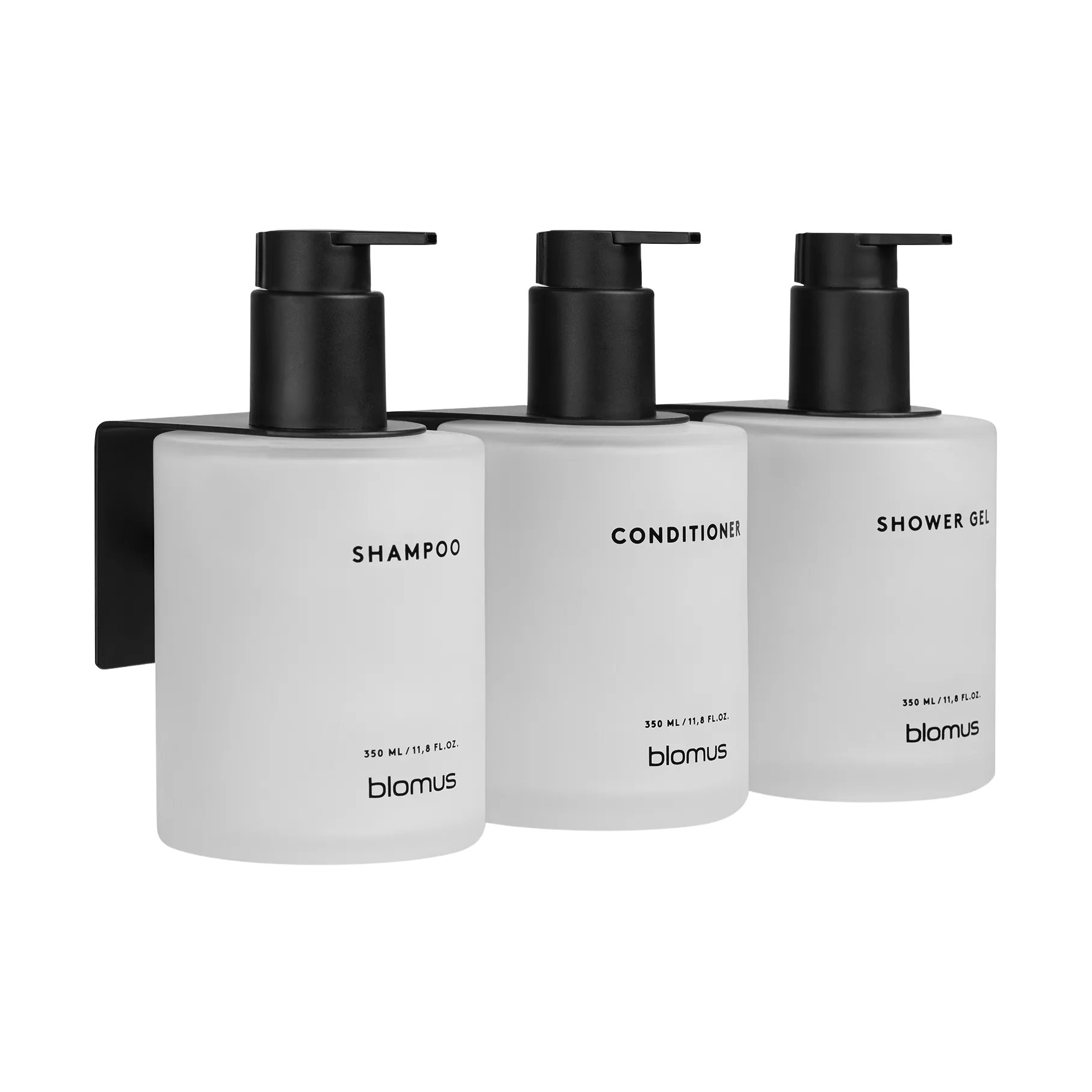 Botellas de vidrio Kirei con soporte de pared, 3-pack.jv{font-size:18px}Blanco, montaje con adhesivo