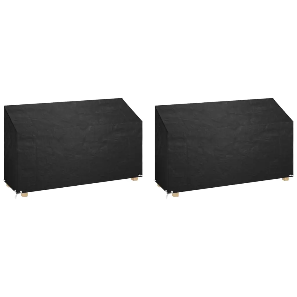 Lot de 2 Housses de Protection Banc de Jardin PE Imperméable avec Oeillets pour Extérieur Noir 210x70x70/88 cm – ComfortXL Outdoor Living