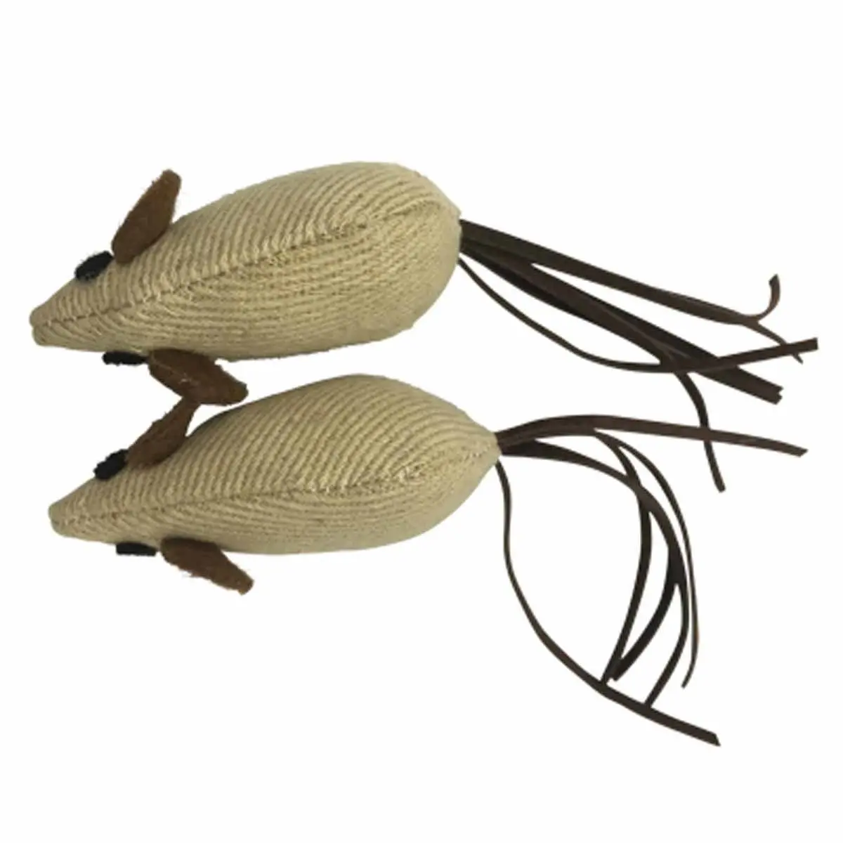 Lot de 2 Jouets pour Chat «Souris» 14cm Écru