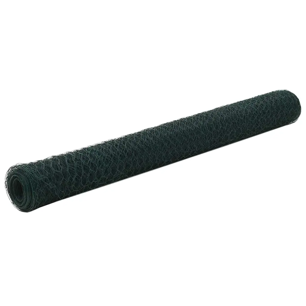Grillage Jardin Maille Moyenne 36mm Acier PVC Résistant 25×1,2m Vert