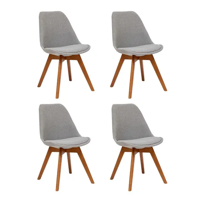 Lot de 4 Chaises Vintage «Baya» 79cm Gris