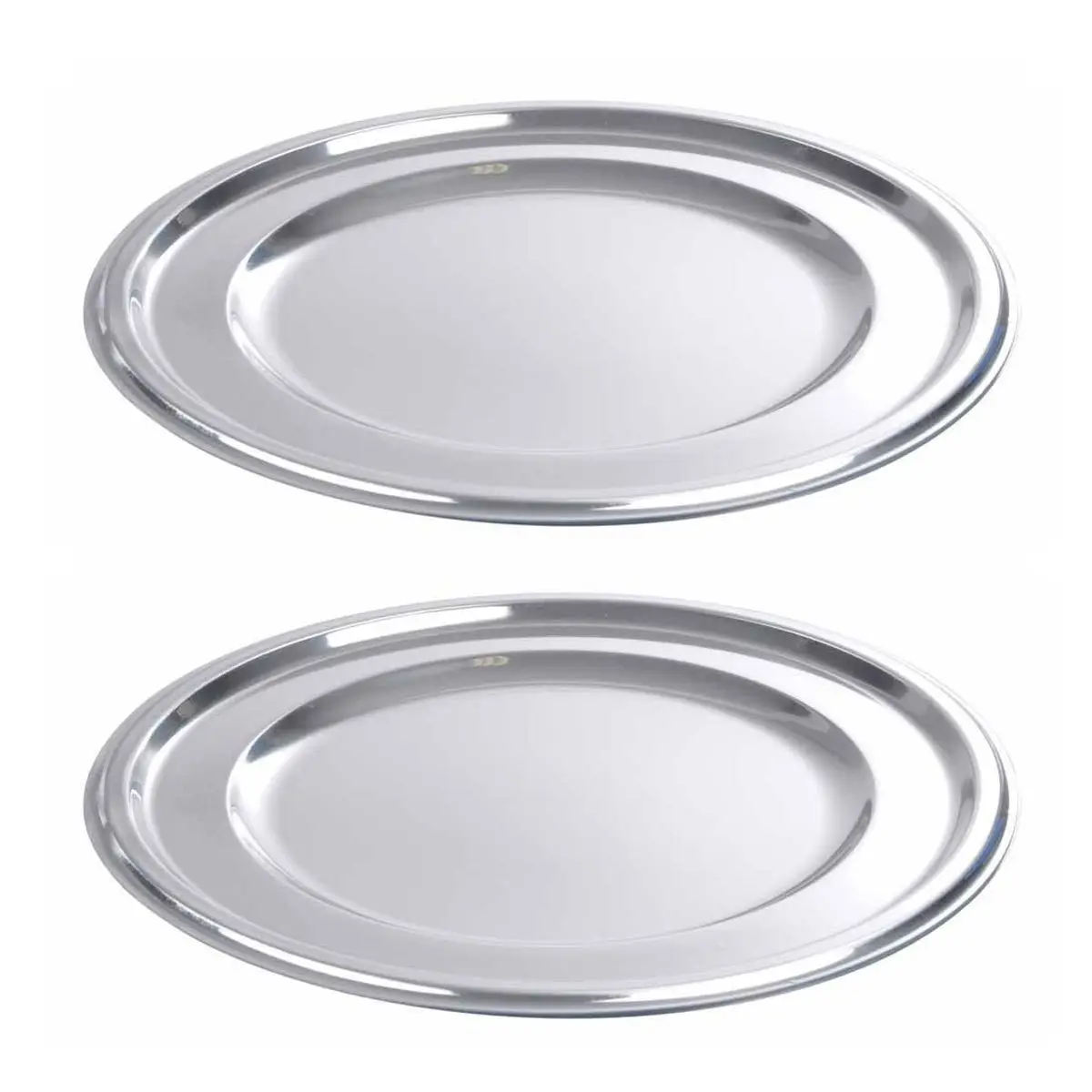 Lot de 2 Plateaux Ronds «Ilona» 30cm Argent
