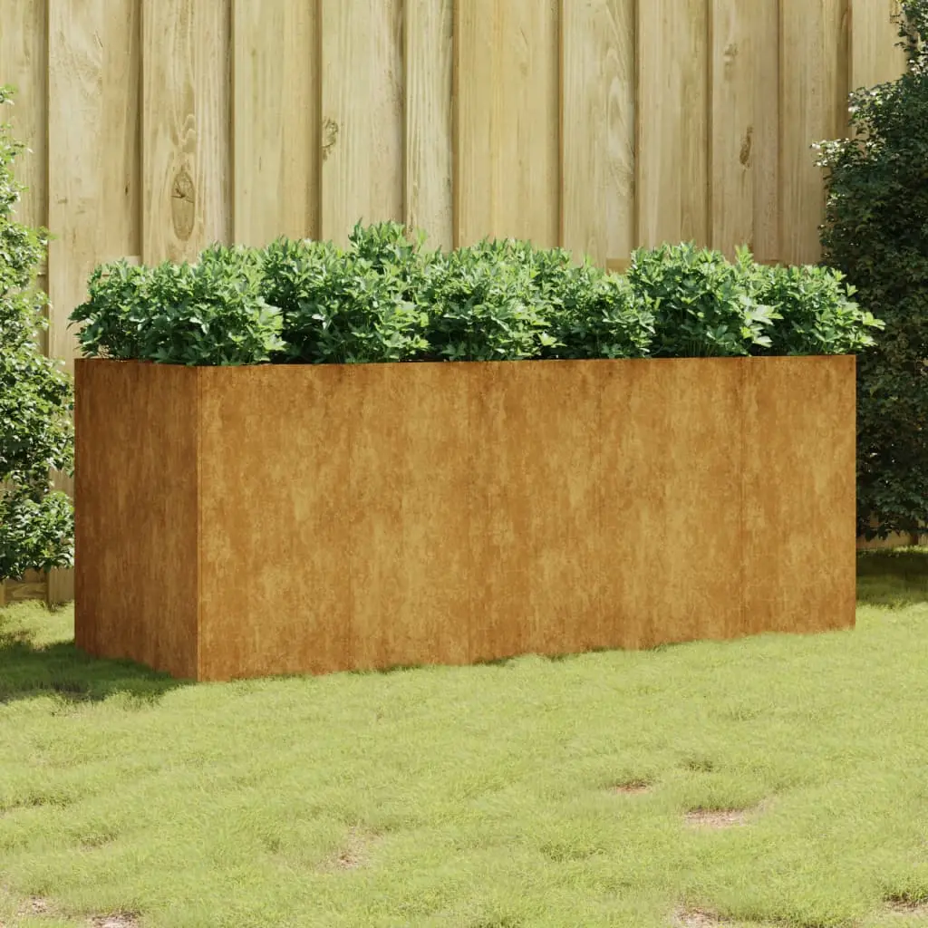 Grande jardinière acier Corten pour potager 200x80x80 cm – ComfortXL Outdoor Living