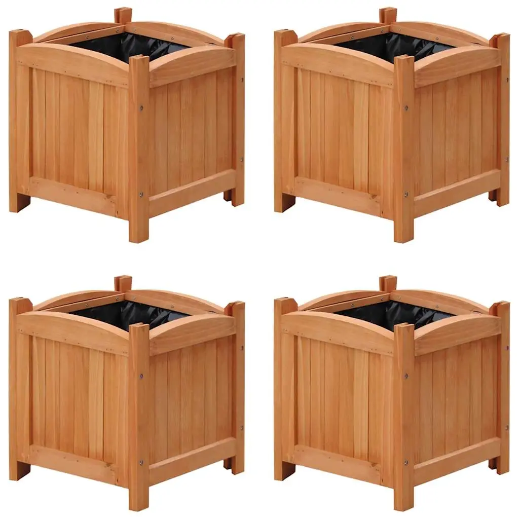 Lot de 4 carrés potagers en bois massif pour jardin et terrasse 30cm – ComfortXL Outdoor Living
