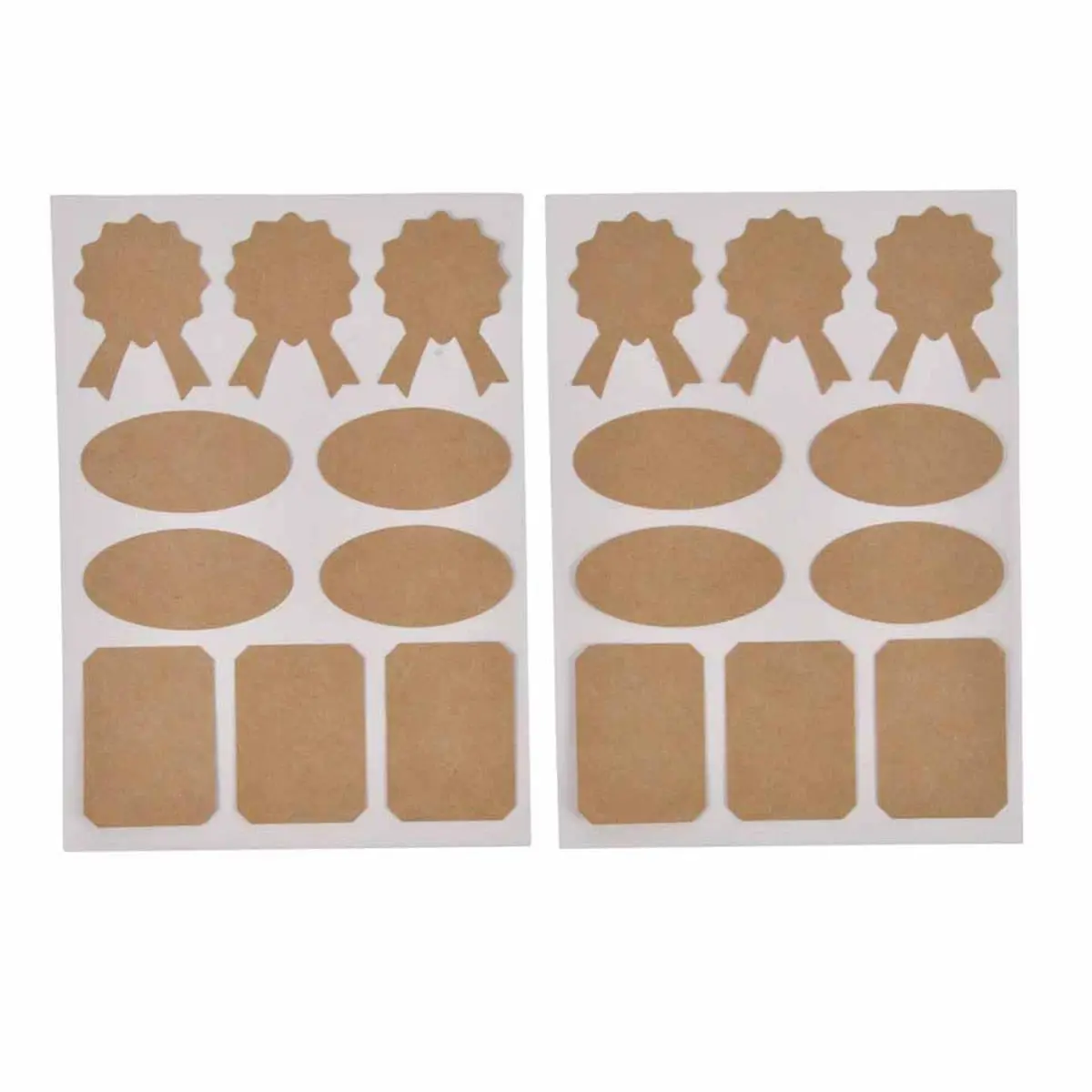 Lot de 20 Stickers Déco «Kraft» 13x18cm Naturel