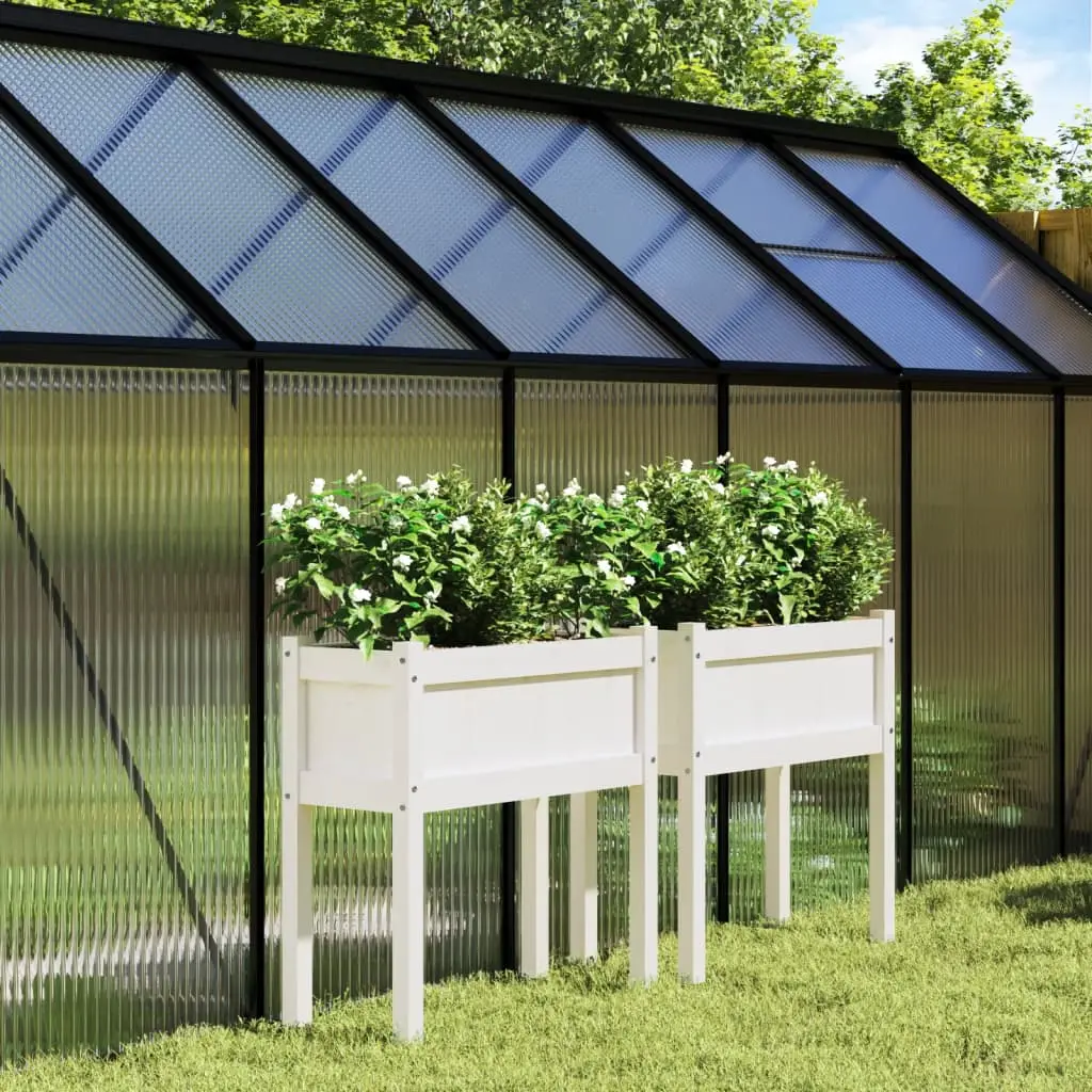Lot de 2 Jardiniere plastique Battista Blanc 70 X 31 X 70 cm – P95012N